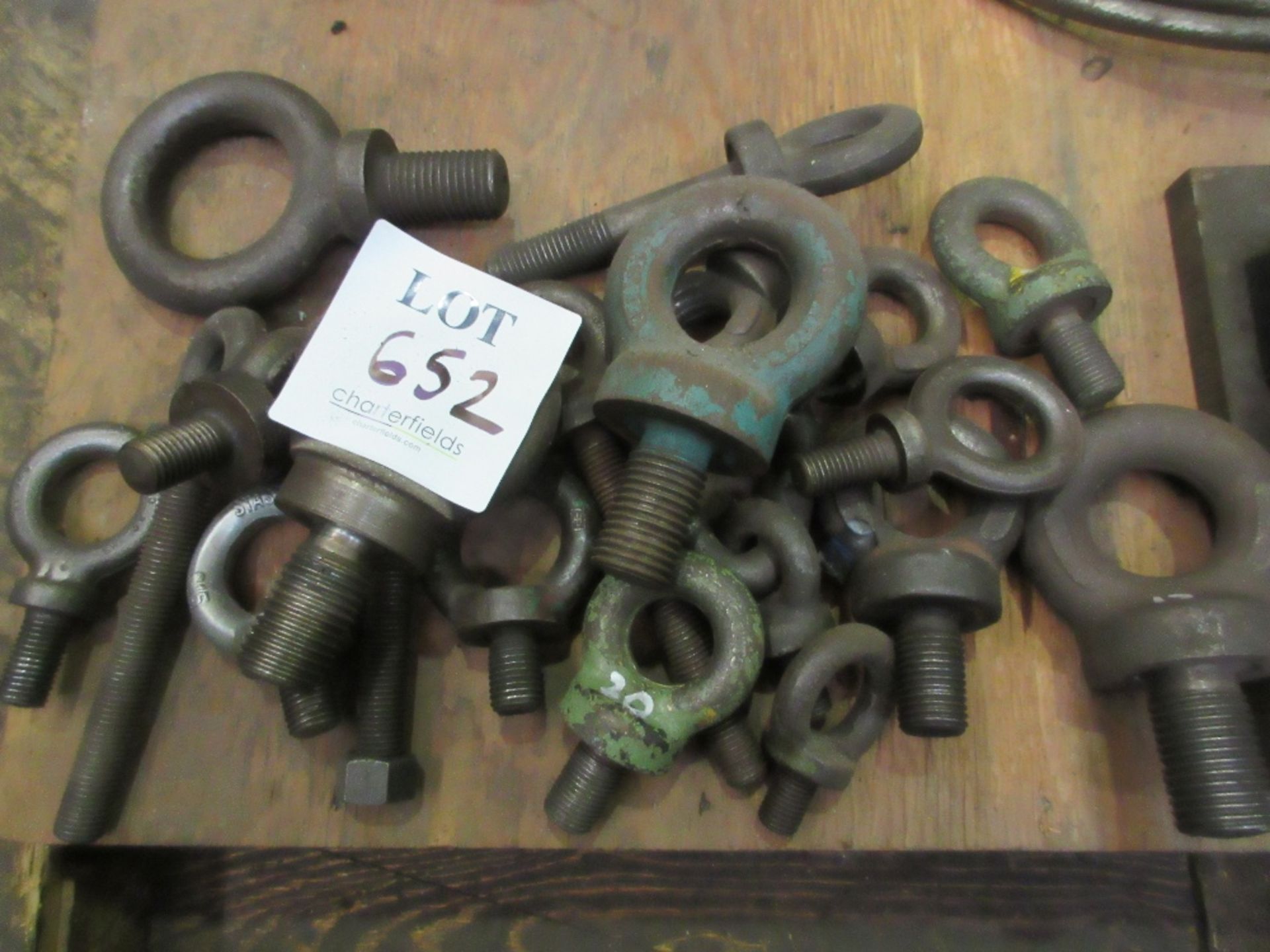 Quantity of various threaded lifting eye bolts