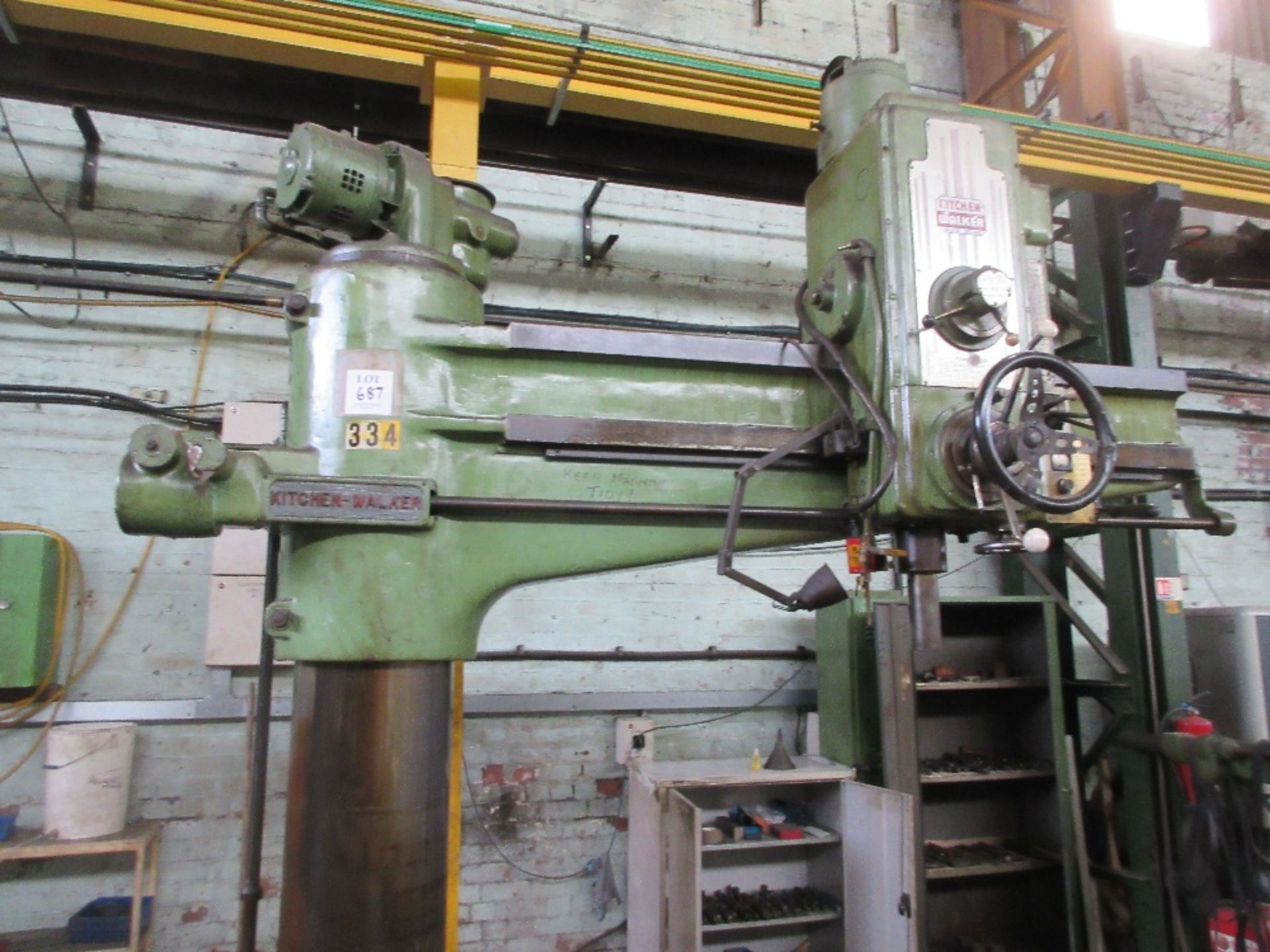 Kitchen & Walker E3 radial arm drill, 68" radius, machine no. 1787/334 with removable 1220 x 770 - Image 2 of 4