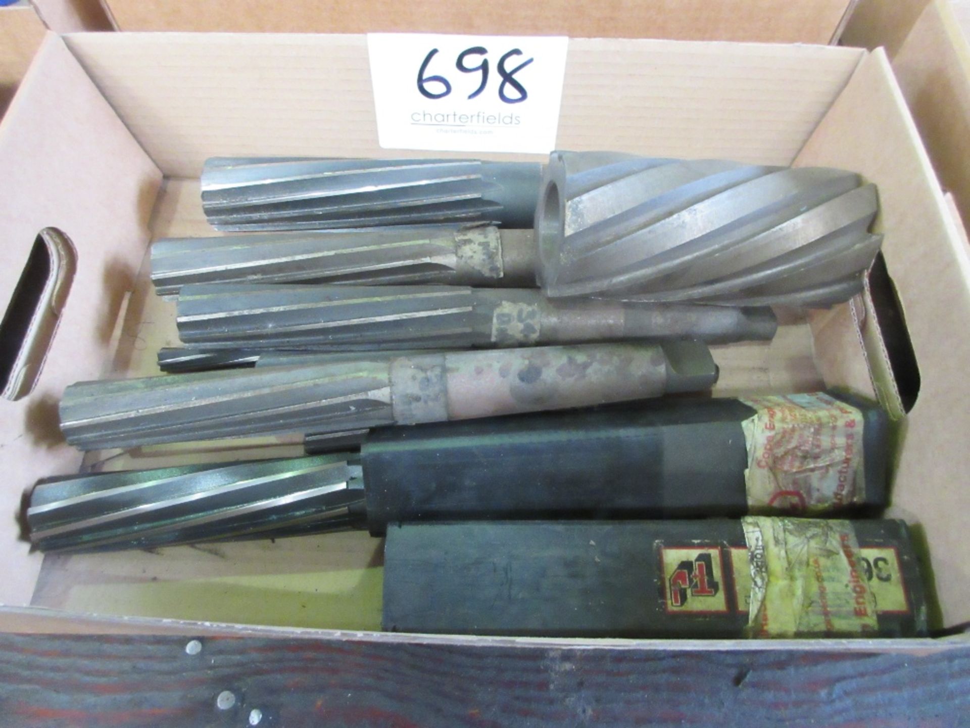 Box of various Morse taper reamers