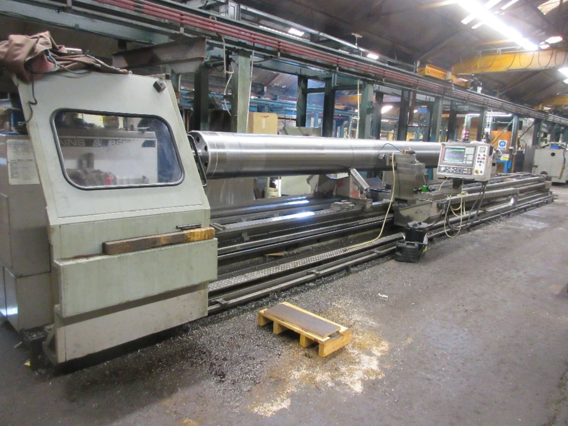 Binns & Berry L1000 CNC gap bed lathe 45" swing x 42ft between centres. Serial No. 80032/R (