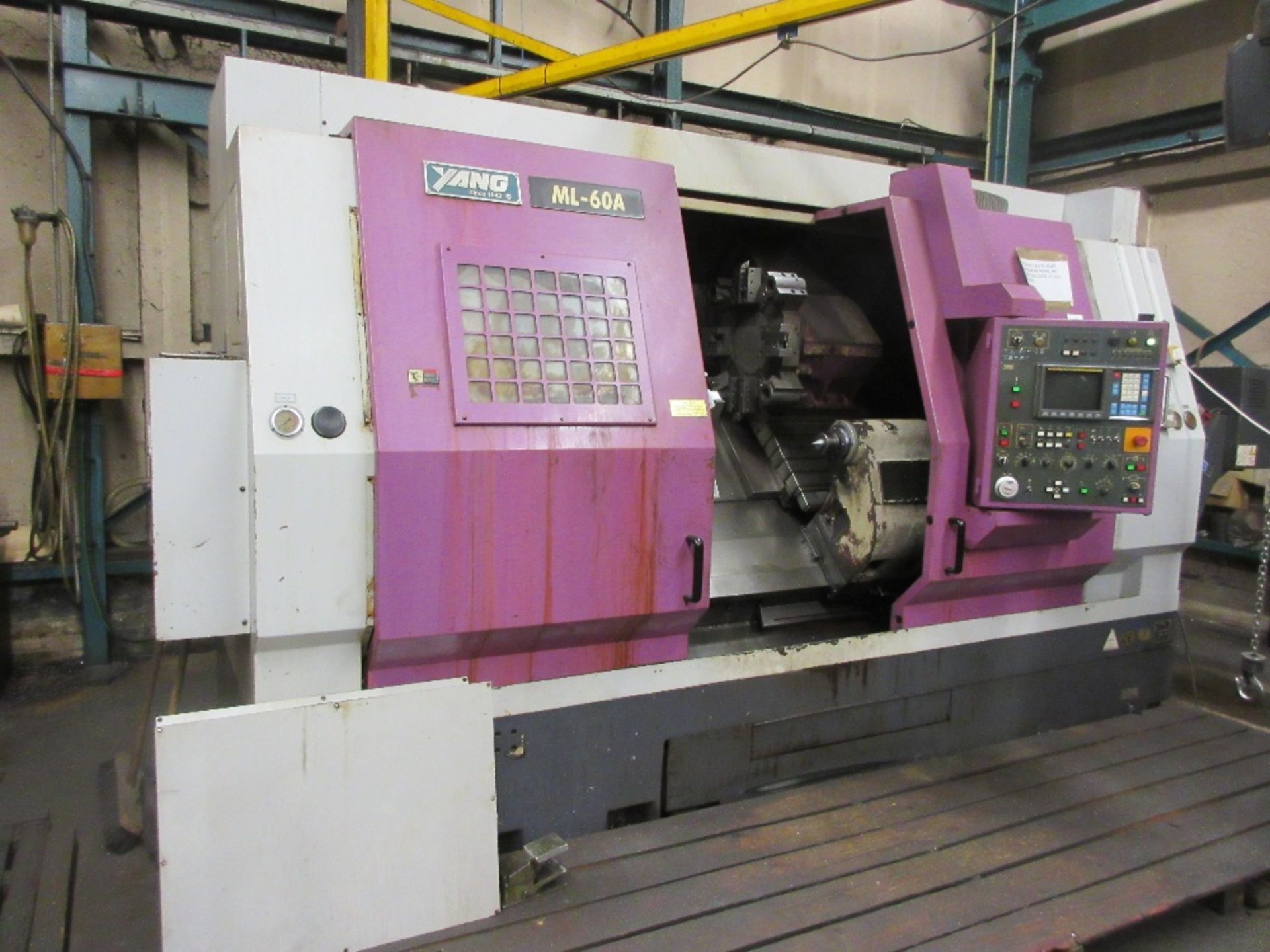 Yang ML-60A CNC lathe with 8 position tool holder. Serial No. K20097. YOM 1999 incorporating Fanuc