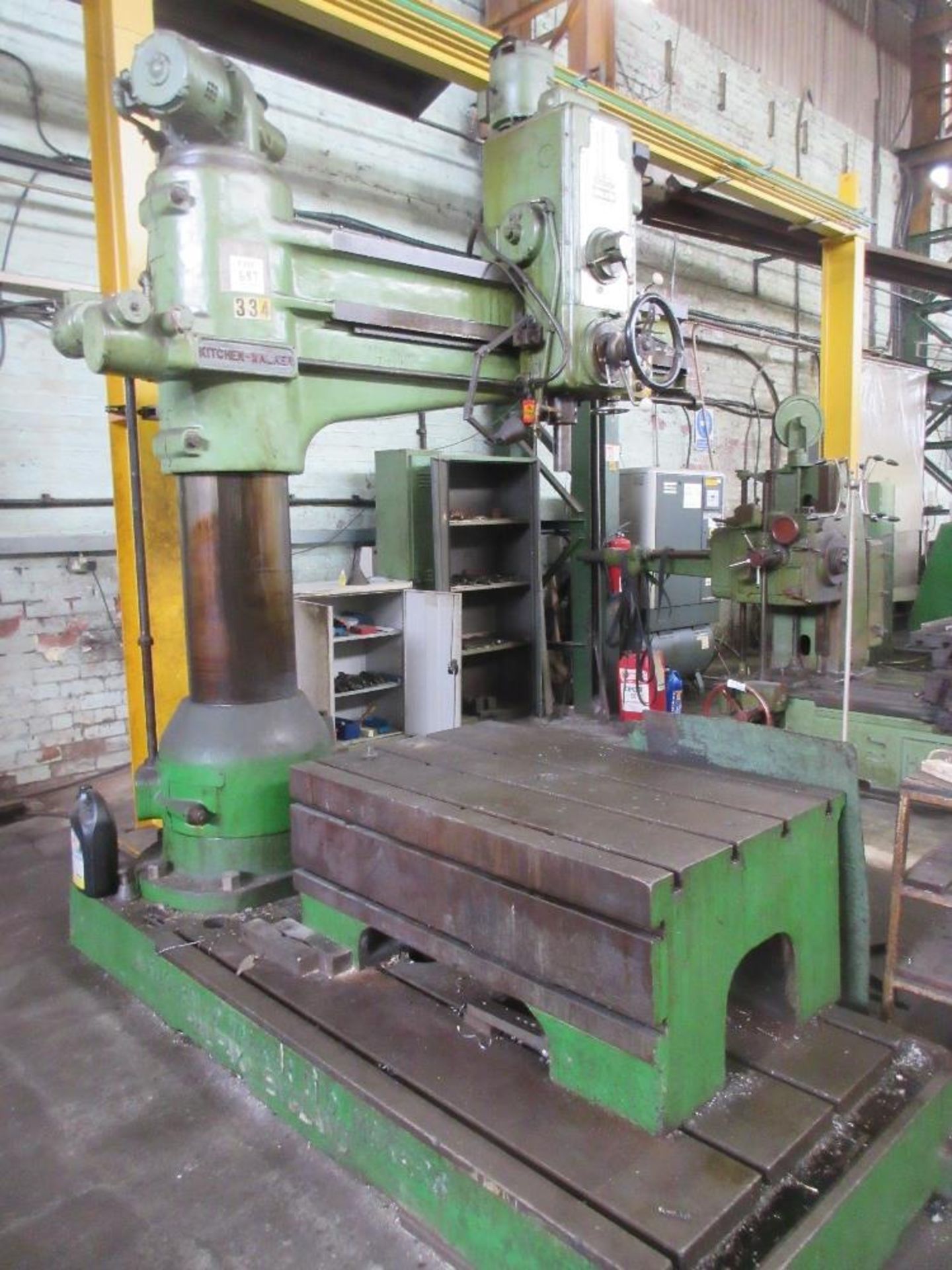 Kitchen & Walker E3 radial arm drill, 68" radius, machine no. 1787/334 with removable 1220 x 770