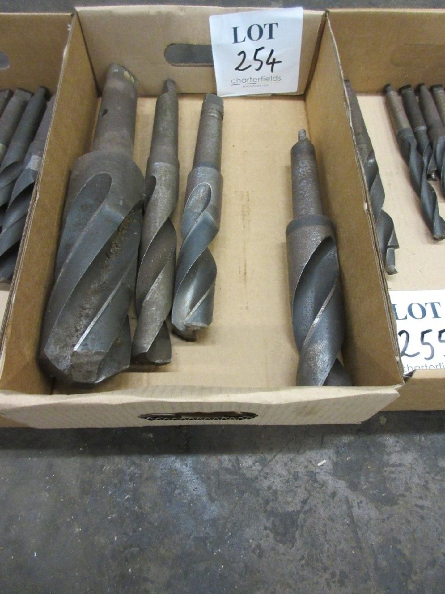 Box containing 4 - Morse taper twist drills