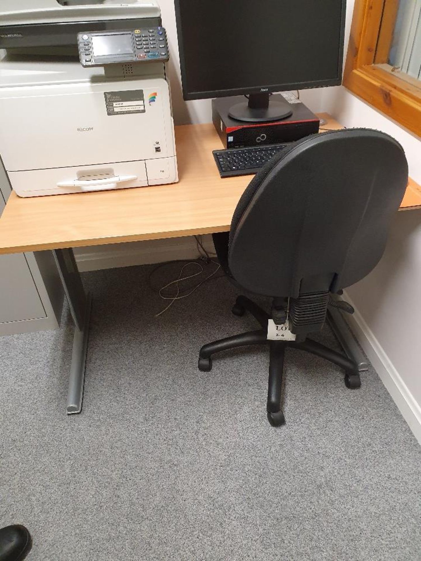 Desk and office chair (computer and printer not included)