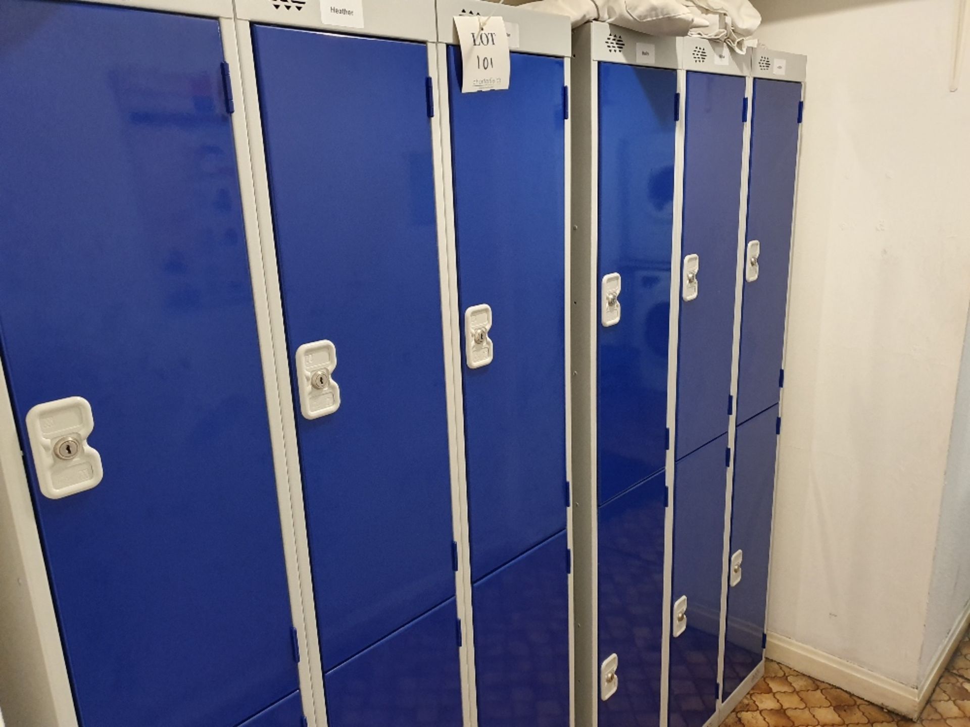 2 - Locker cabinets containing 6 lockers in each (12 total keys, unknown