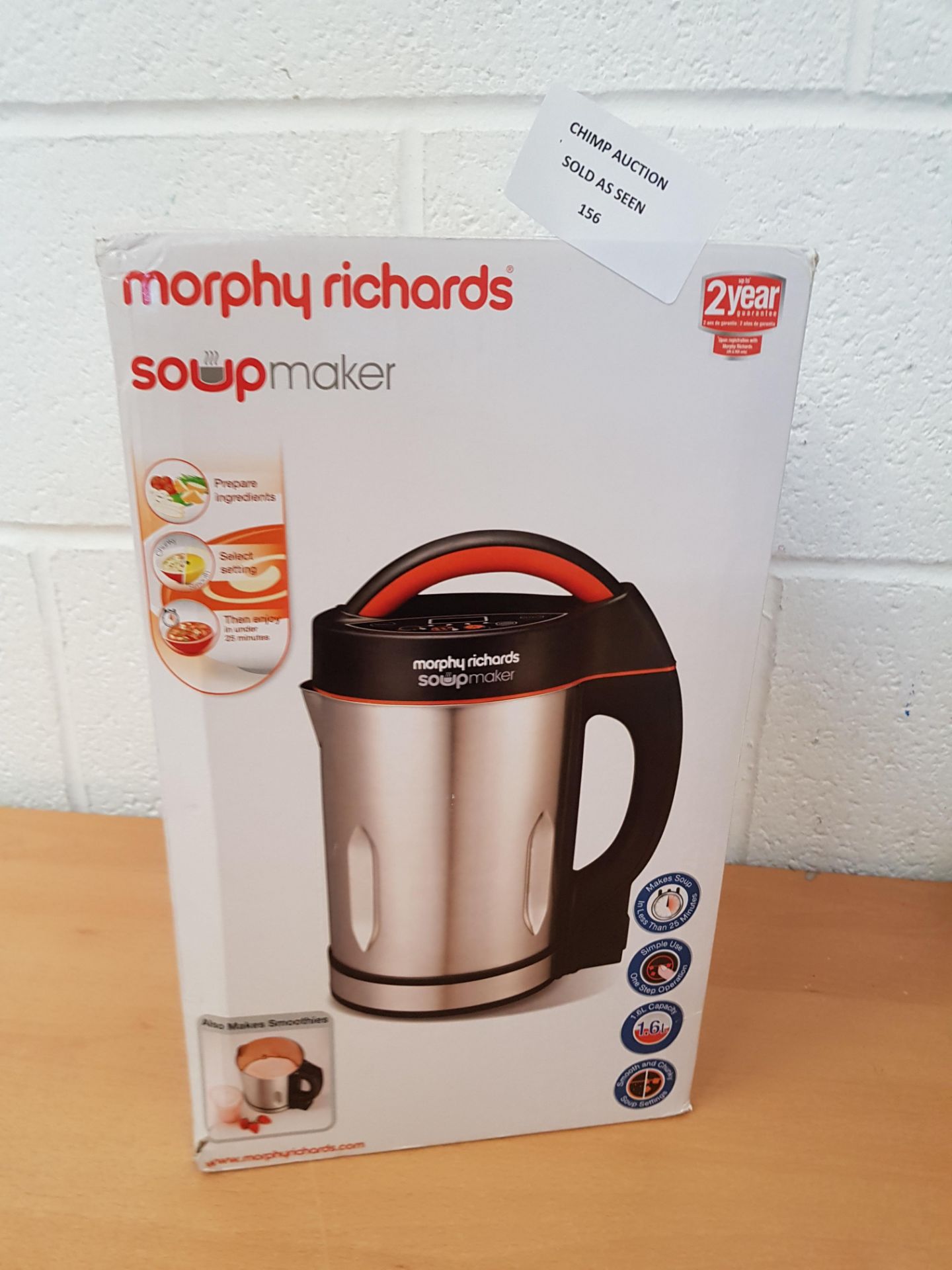 Morphy Richards Soupmaker 48822 Stainless Steel Soup Maker RRP £69.99.