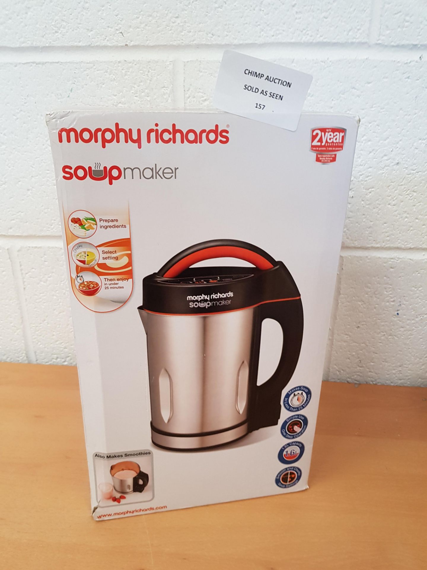Morphy Richards Soupmaker 48822 Stainless Steel Soup Maker RRP £69.99.