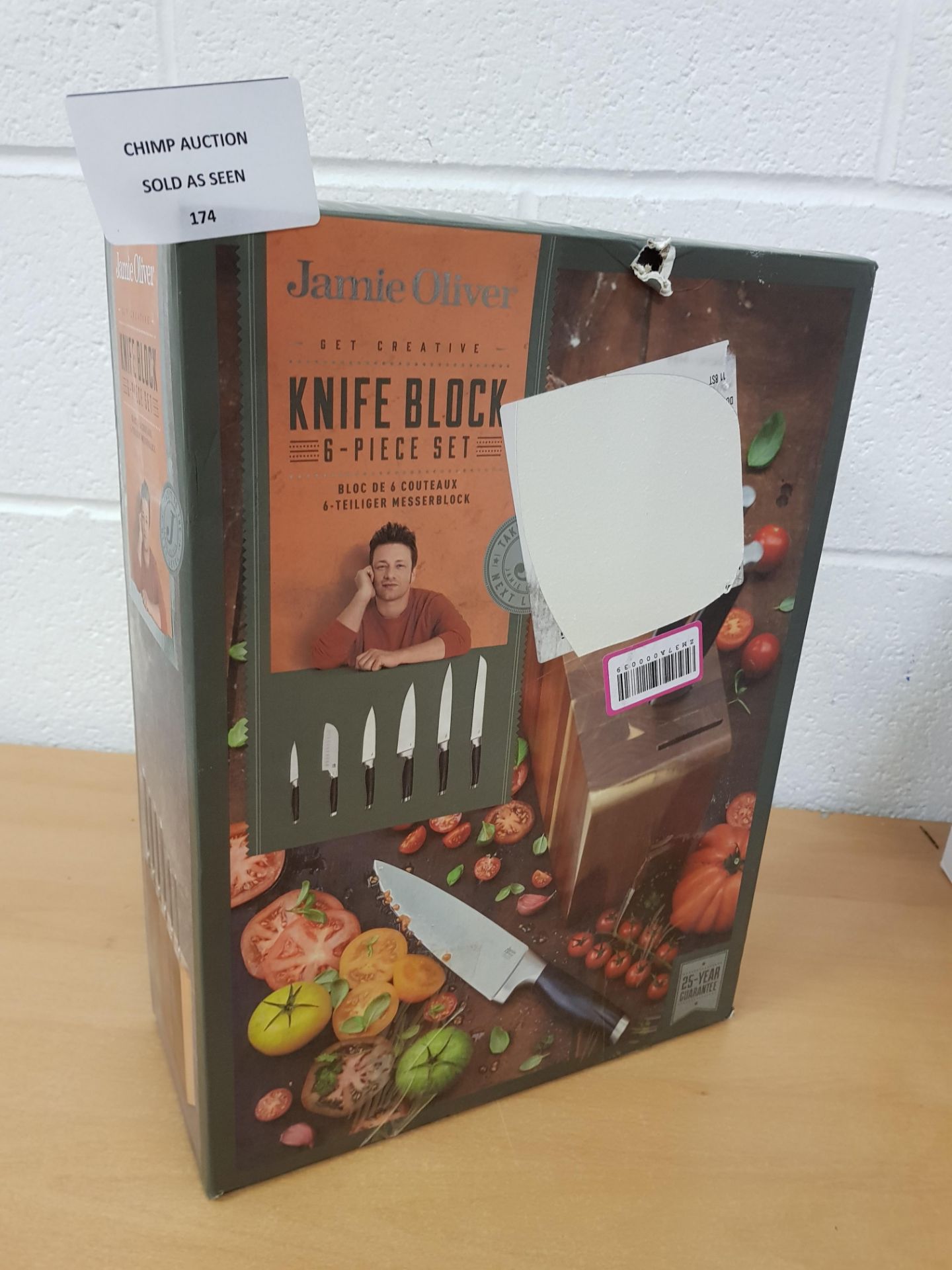 Jamie Oliver 6 Piece Acacia Knife Block Set RRP £184.99
