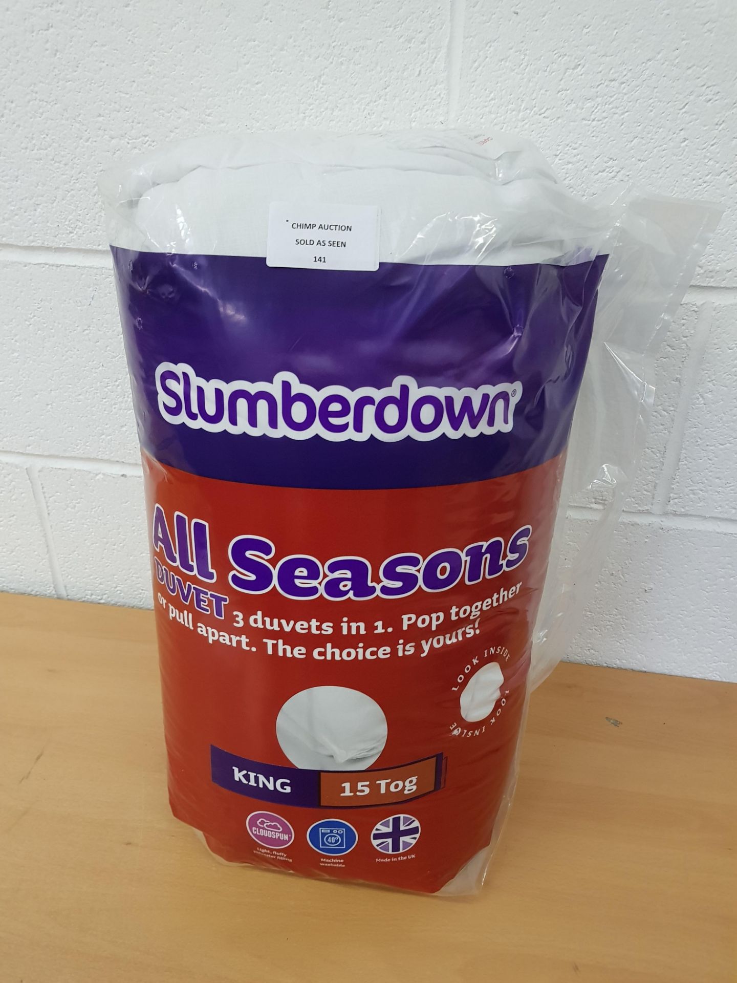 Slumberdown All Seasons 3-in-1 15 Tog Combi Duvet, White, King Size