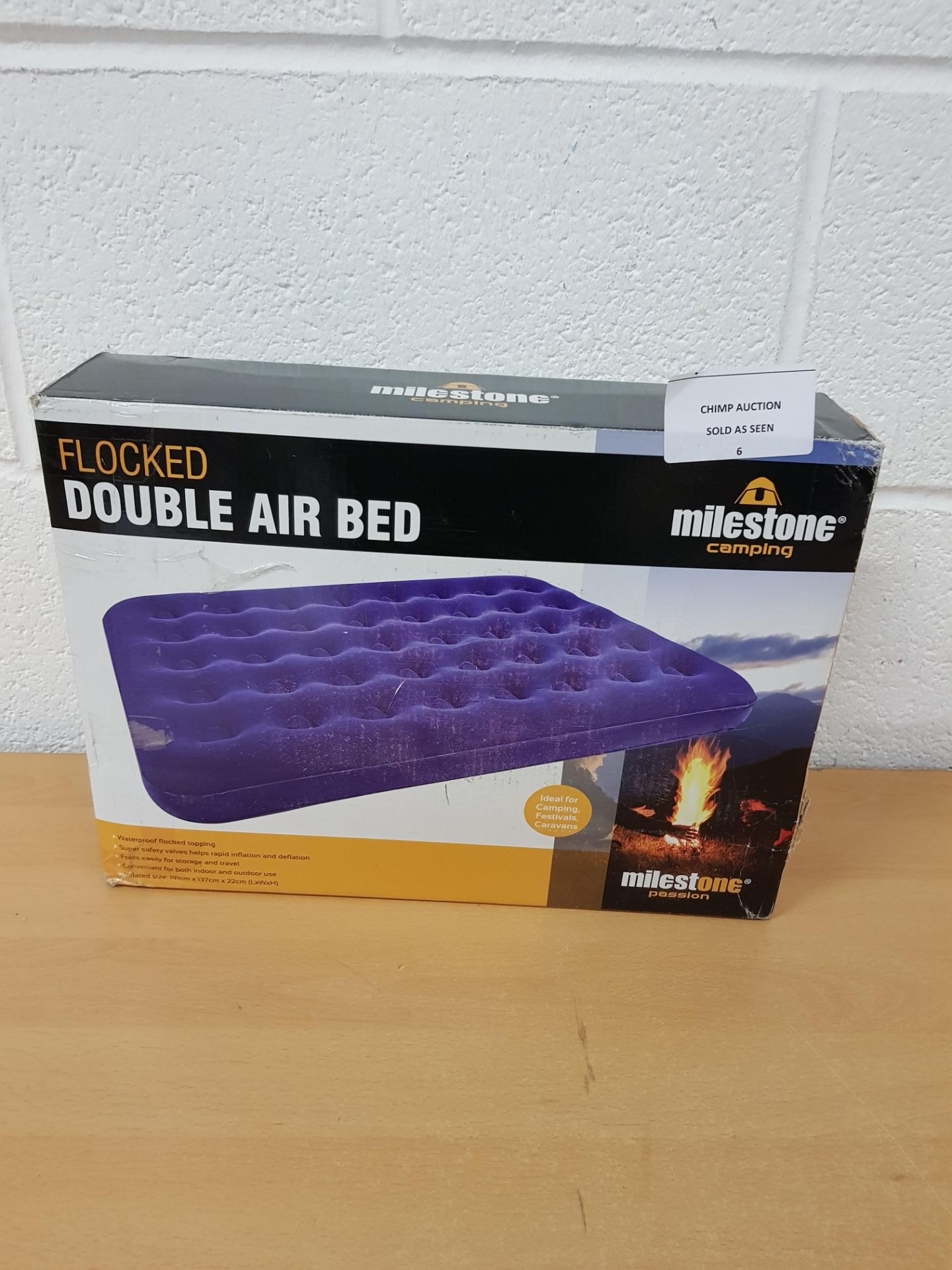 Milestone Flocked Double Air bed
