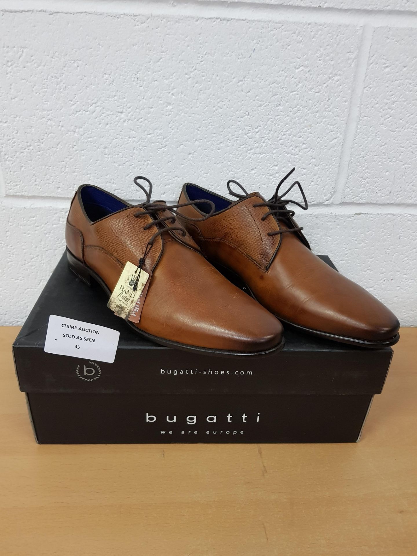 Bugatti Cognac 3114620121006300 men's leather shoes EU 44 RRP £129.99