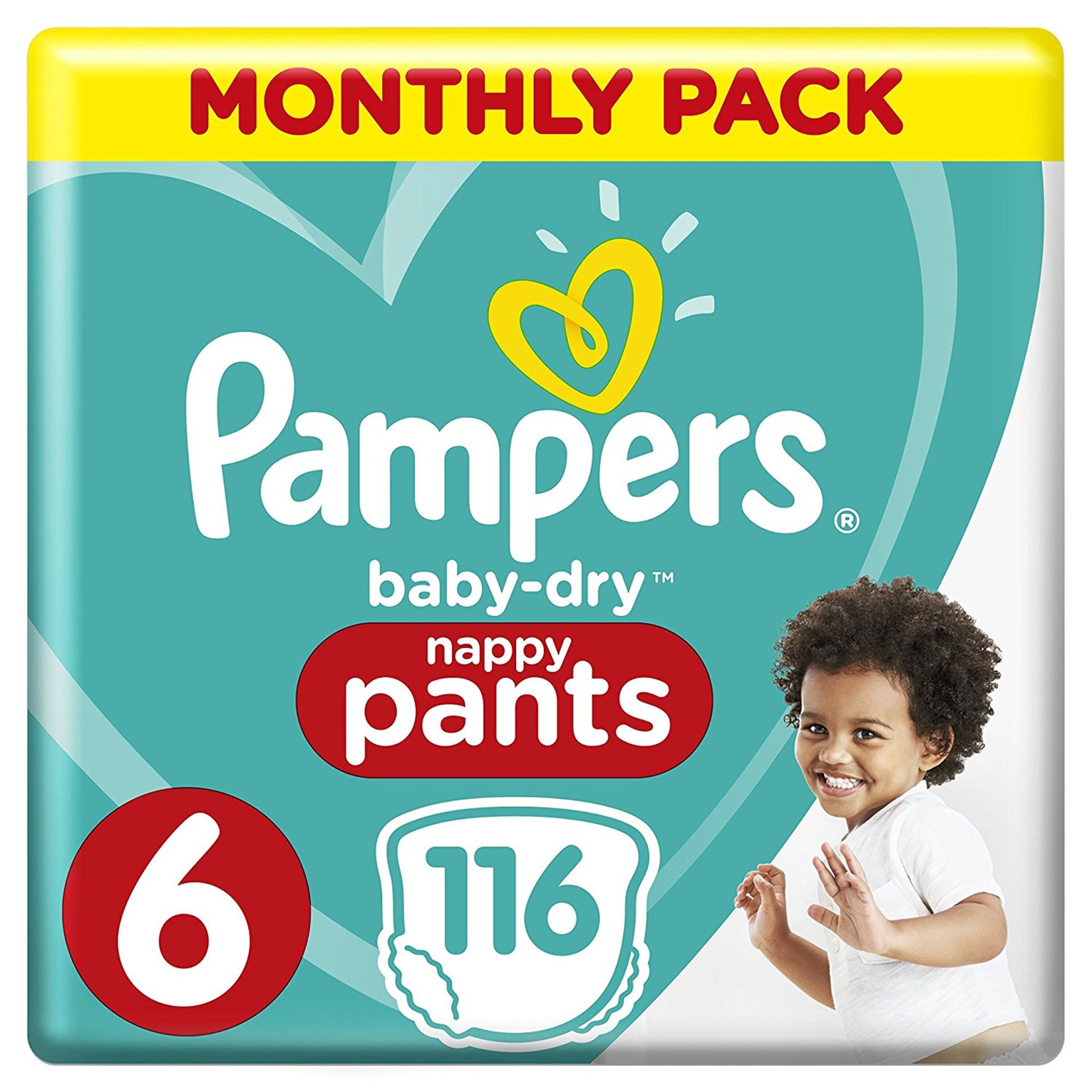 Brand new Pampers Baby-Dry 116 Nappy Pants, Monthly Pack, 15+ kg, Size 6