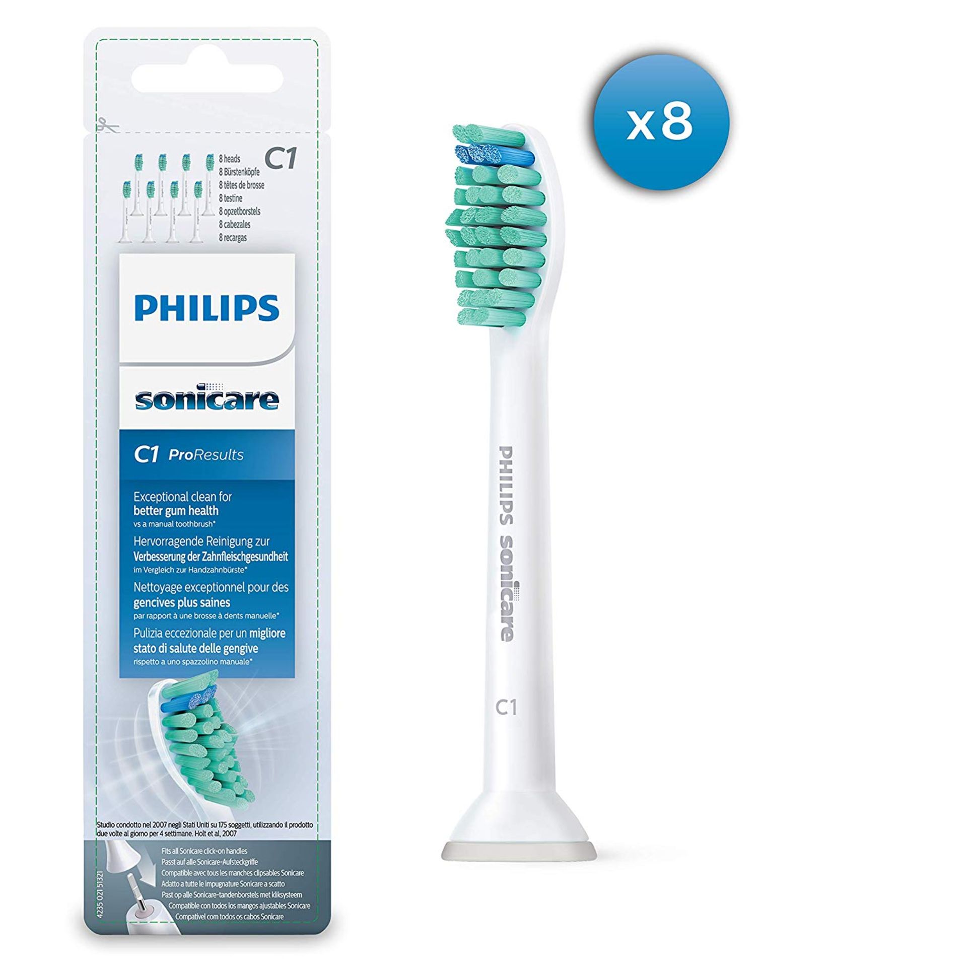 8X Philips Sonicare ProResult HX6018/07 Toothbrush Heads RRP £49.99