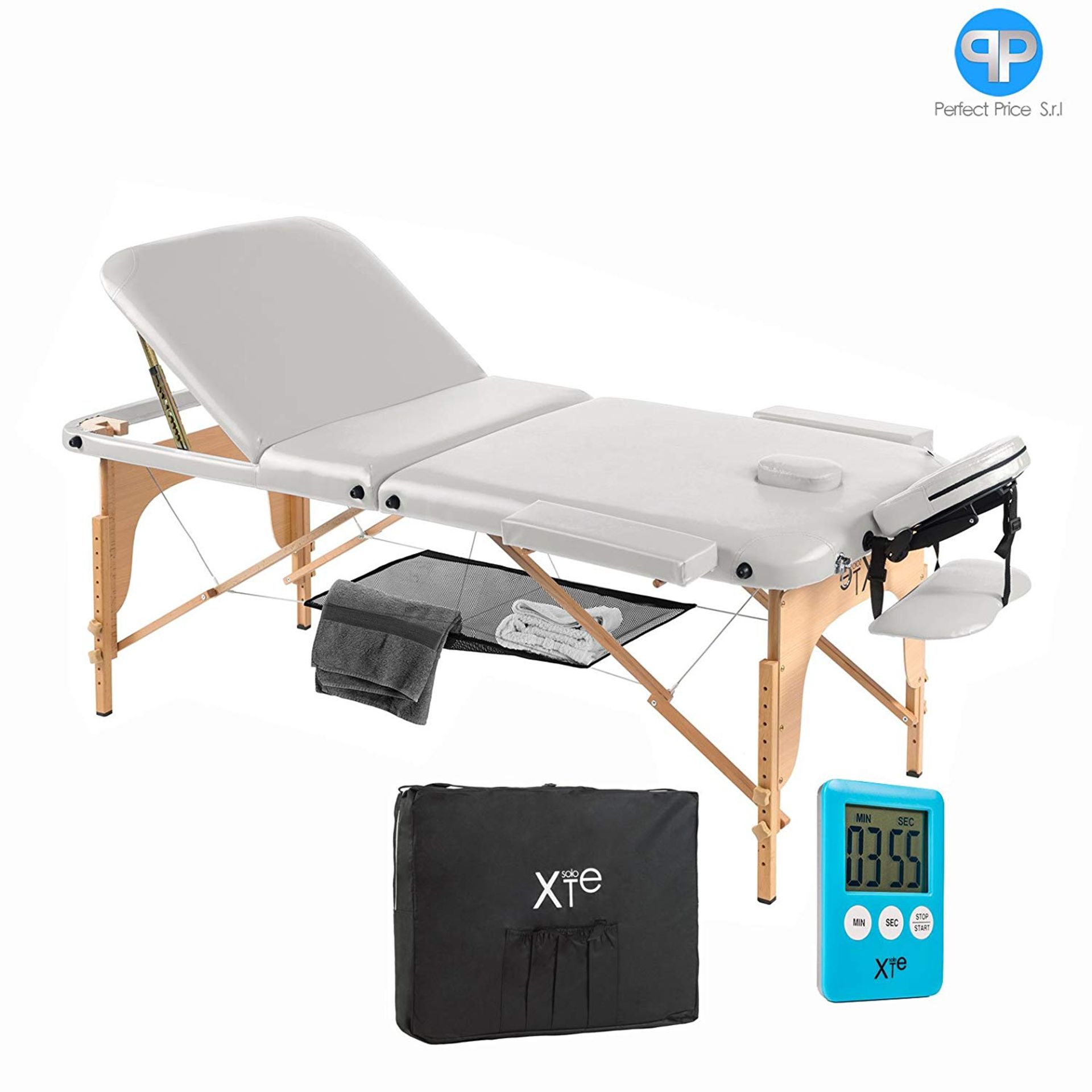 SOLOXTE Portable Wooden Massage Table 3 Zones RRP £169.99