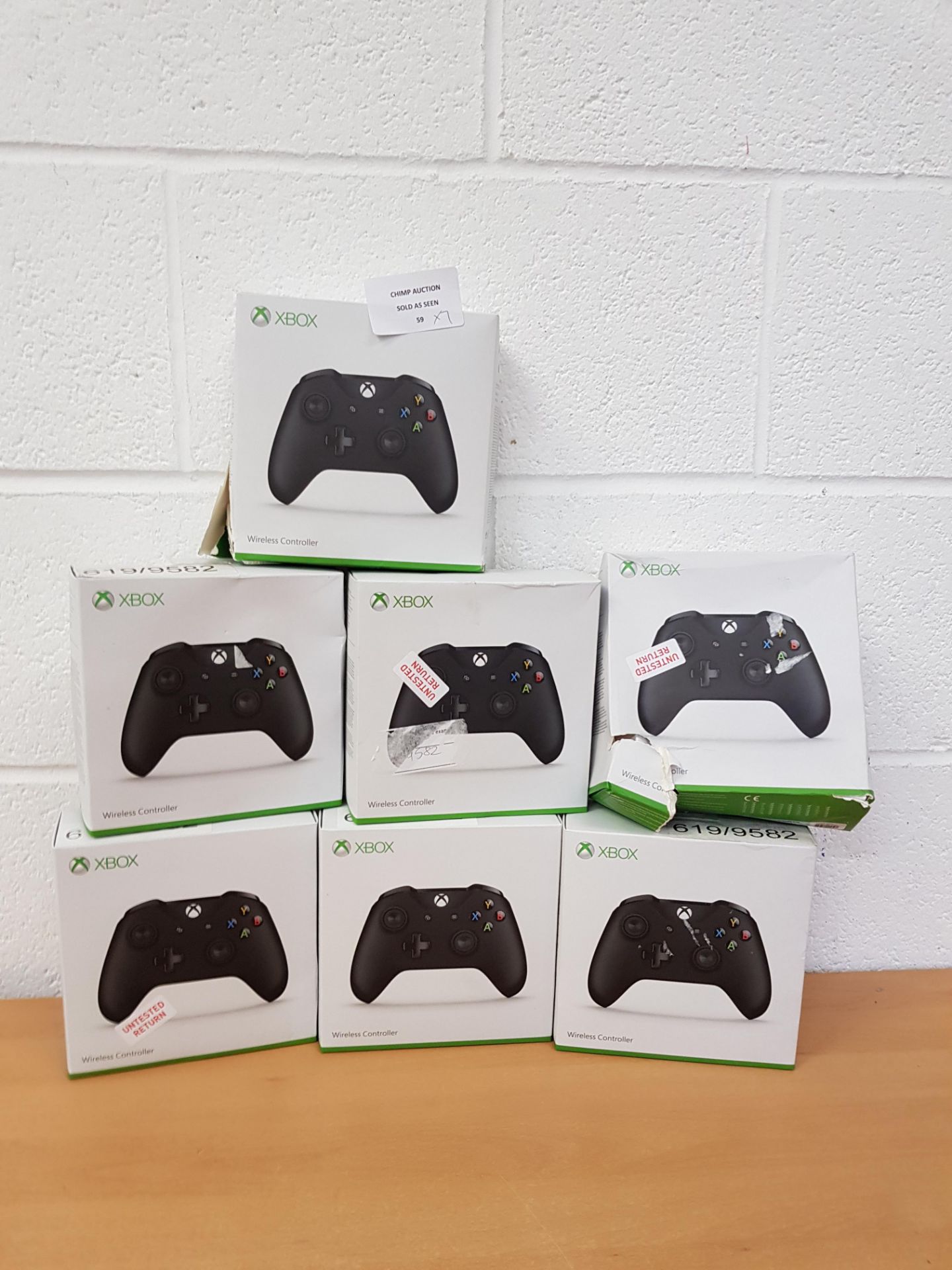 7x Joblot of mixed Microsoft wireless Xbox One controllers RRP VALUE £420.