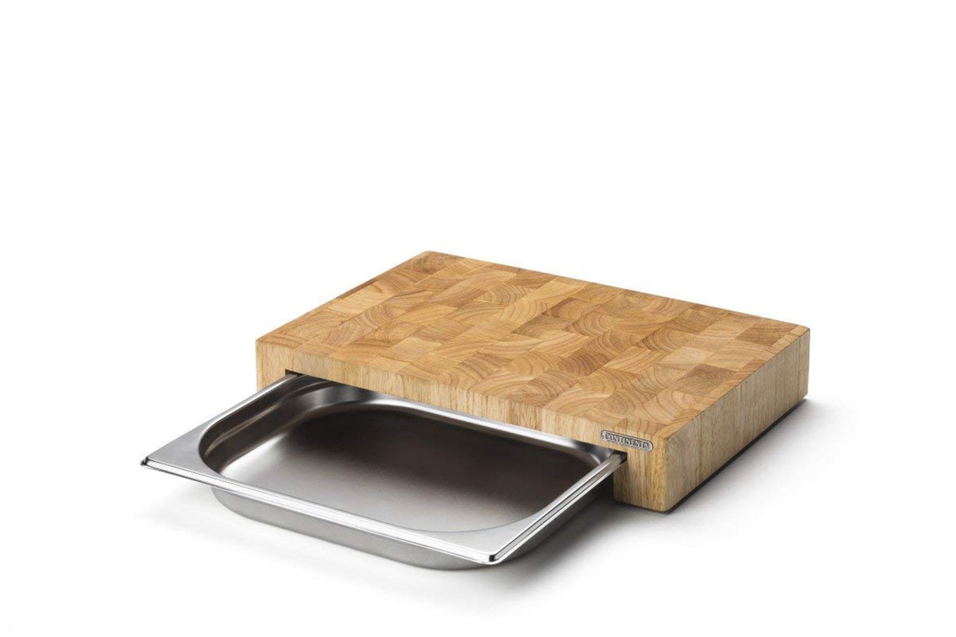Continenta End Grain Chopping Board with Drawer Stainless Steel