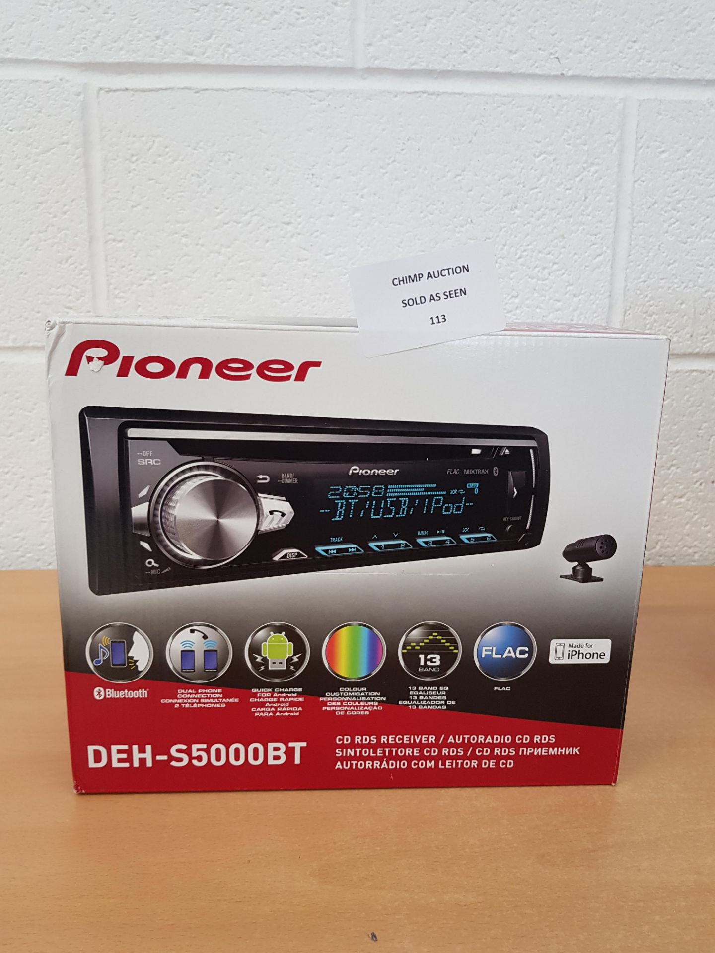 Pioneer DEH-S5000BT CD Tuner with Bluetooth, USB and Spotify RRP £120