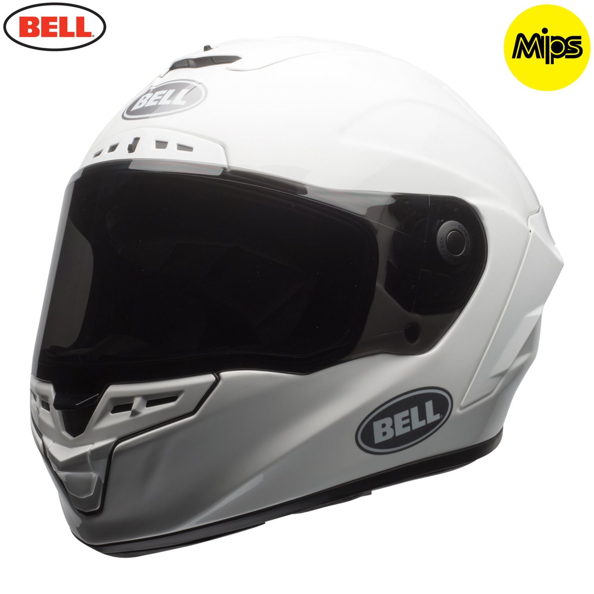 BELL STAR MIPS SOLID WHITE Motorcycle Helmet Size M RRP £399.99