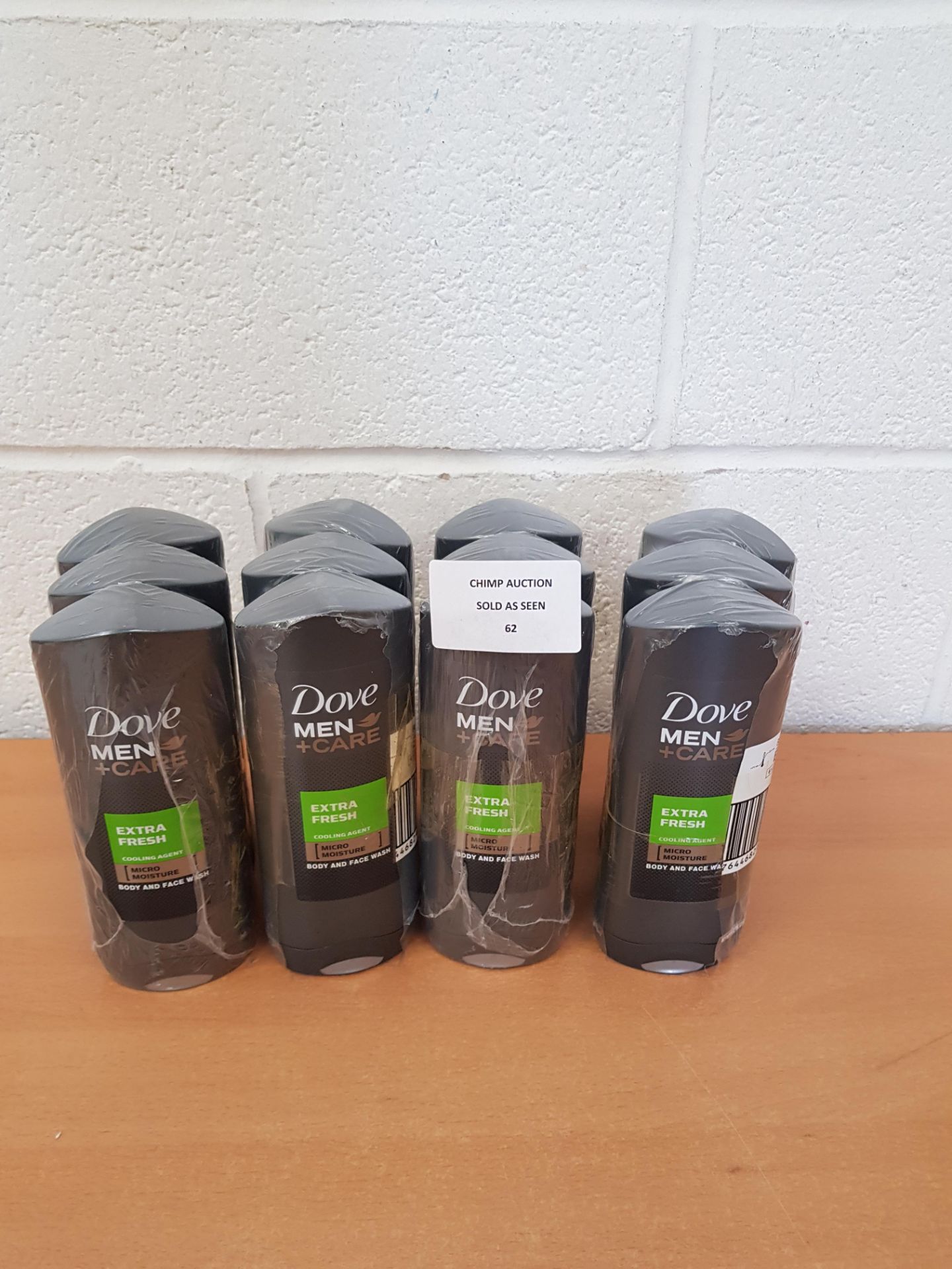 12x Brand new Dove Men + Care Extra Fresh Body Face Wash, 400 ml RRP £40.