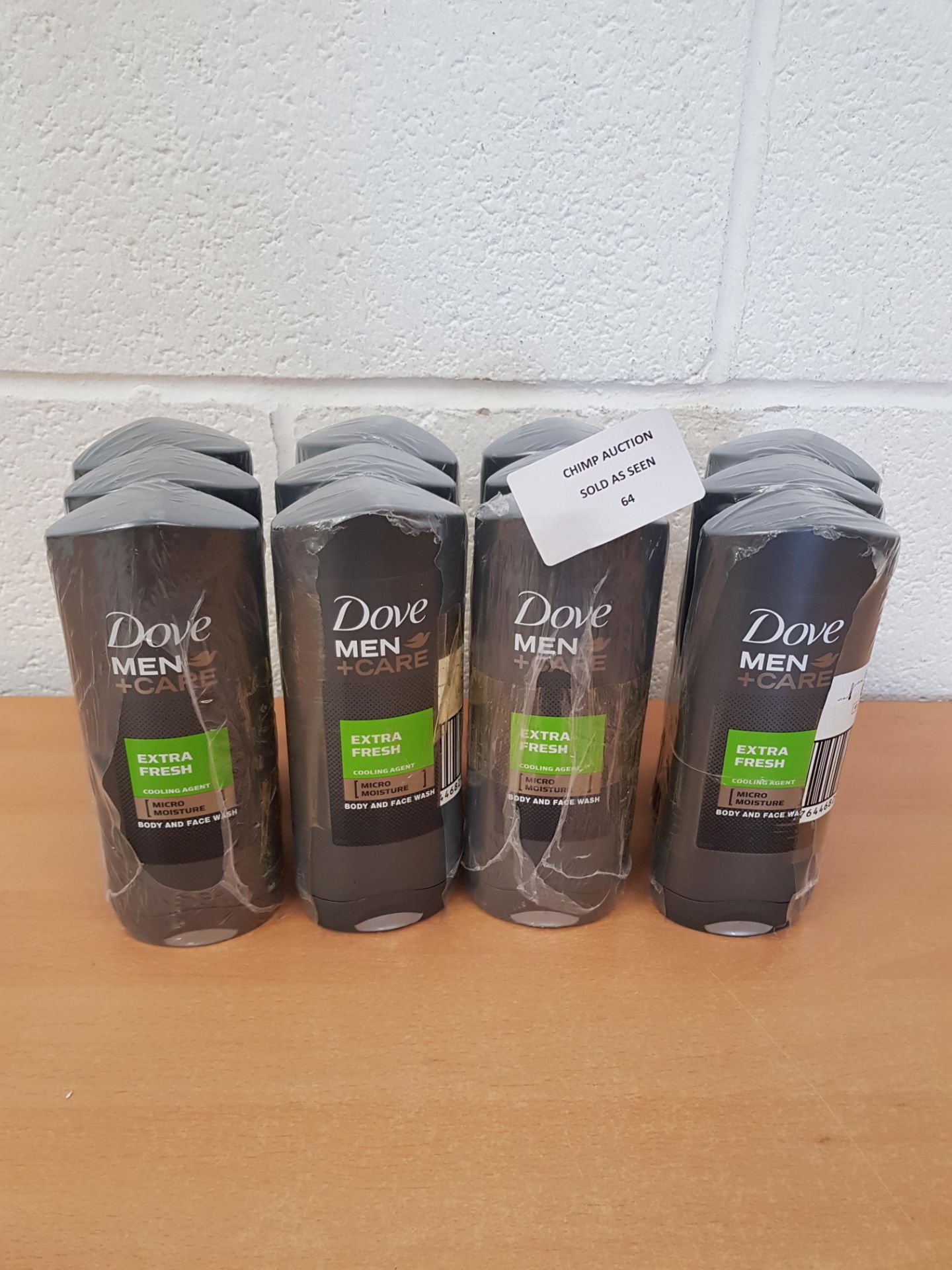 12x Brand new Dove Men + Care Extra Fresh Body Face Wash, 400 ml RRP £40.