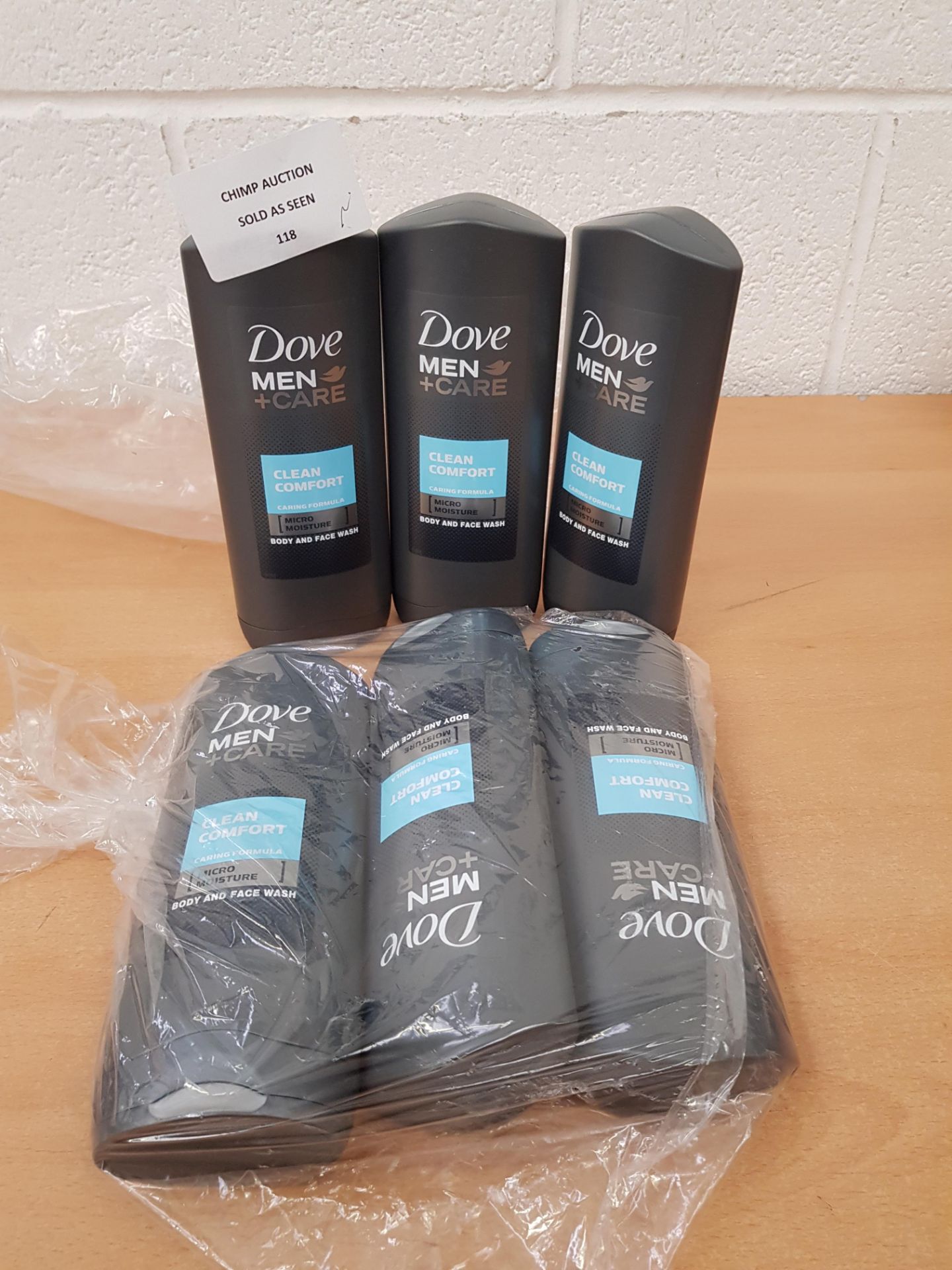 6X NEW Dove Men Plus Care Clean Comfort Face & Body Wash 400ml