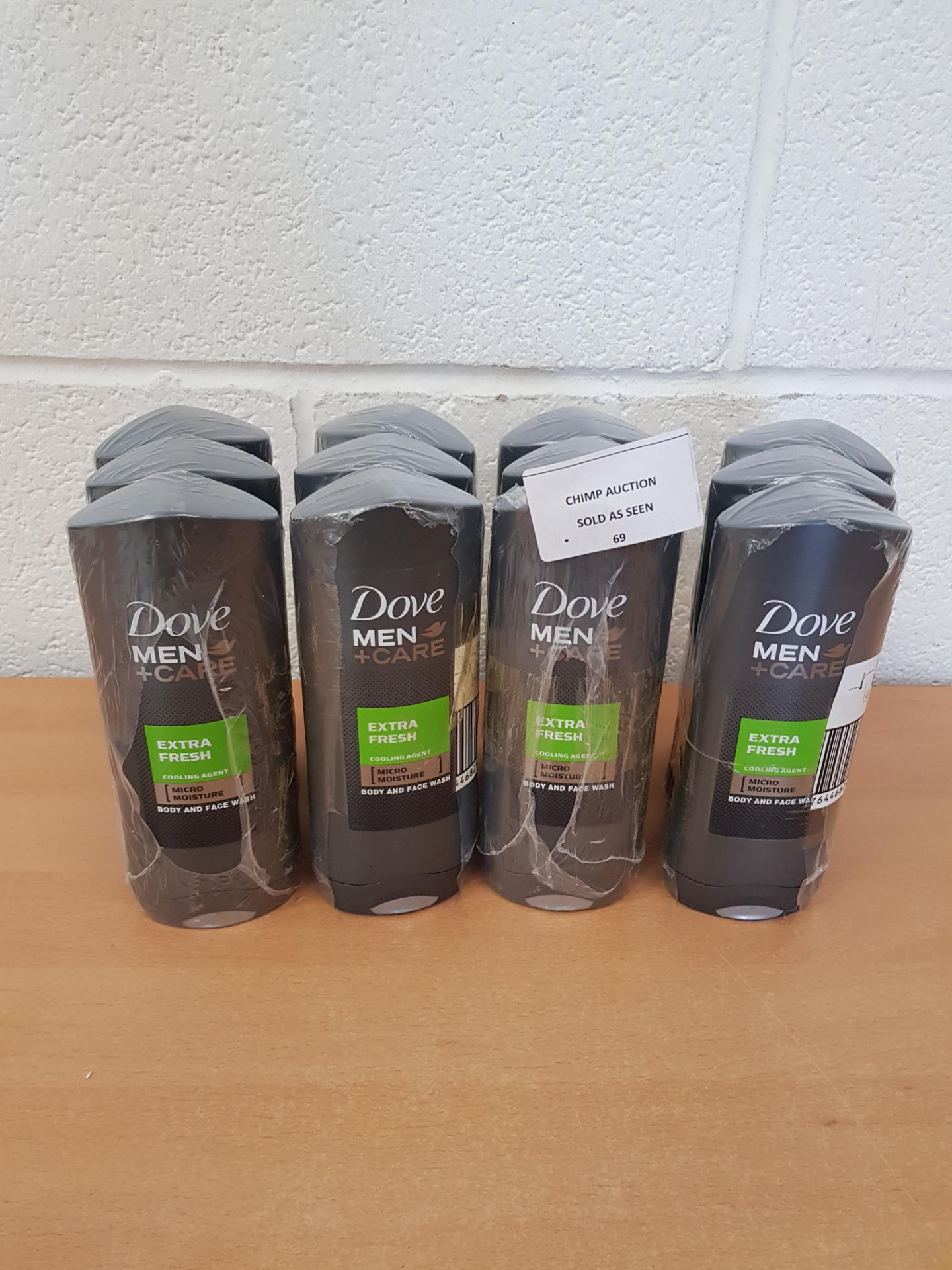 12x Brand new Dove Men + Care Extra Fresh Body Face Wash, 400 ml RRP £40.