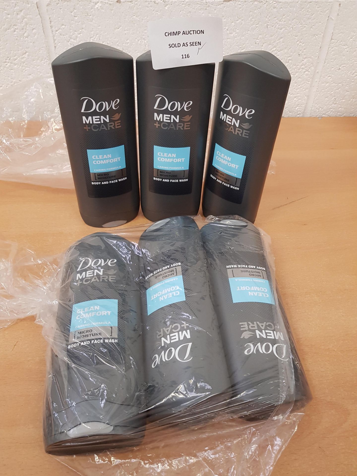 6X NEW Dove Men Plus Care Clean Comfort Face & Body Wash 400ml