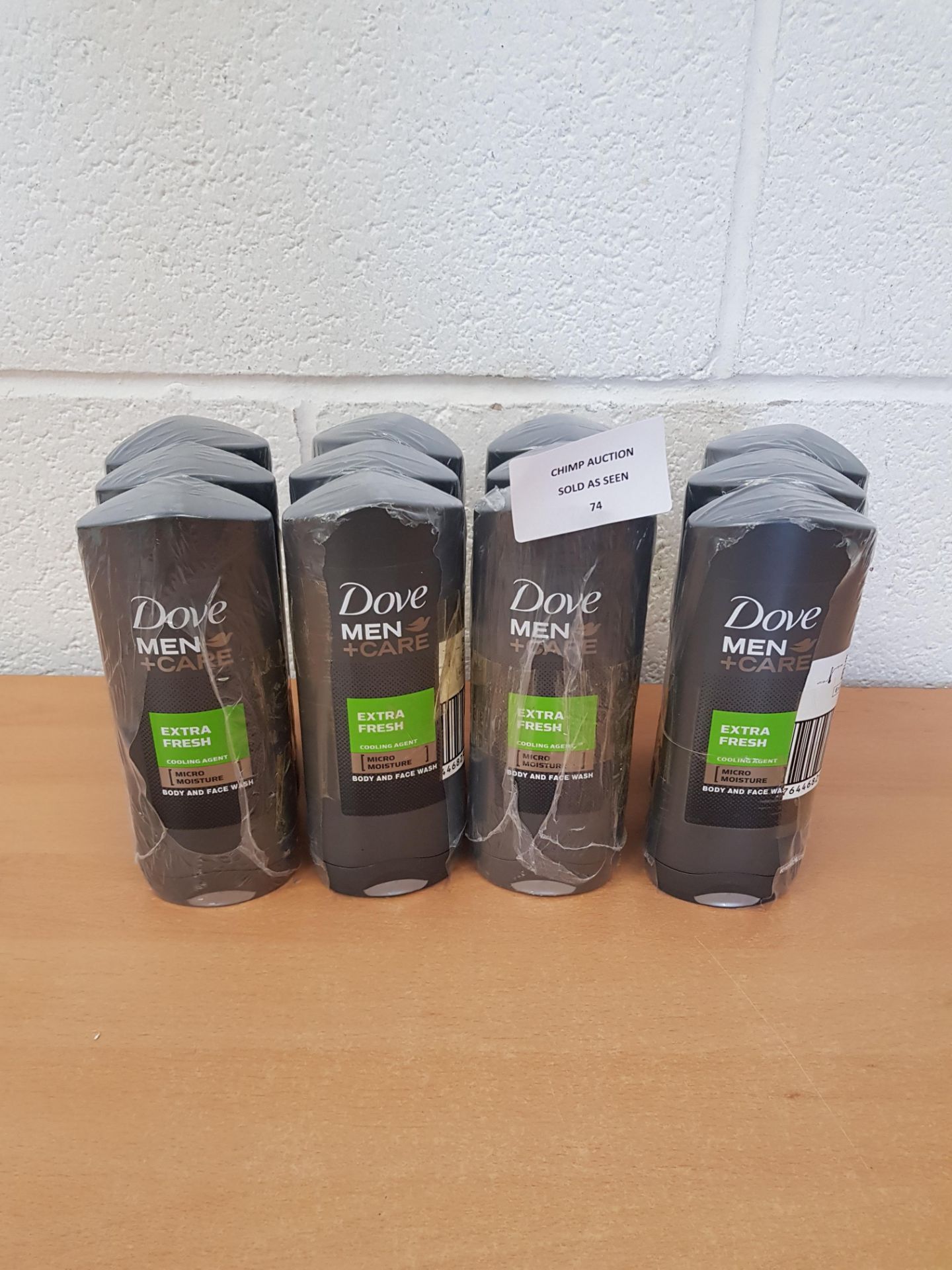 12x Brand new Dove Men + Care Extra Fresh Body Face Wash, 400 ml RRP £40.