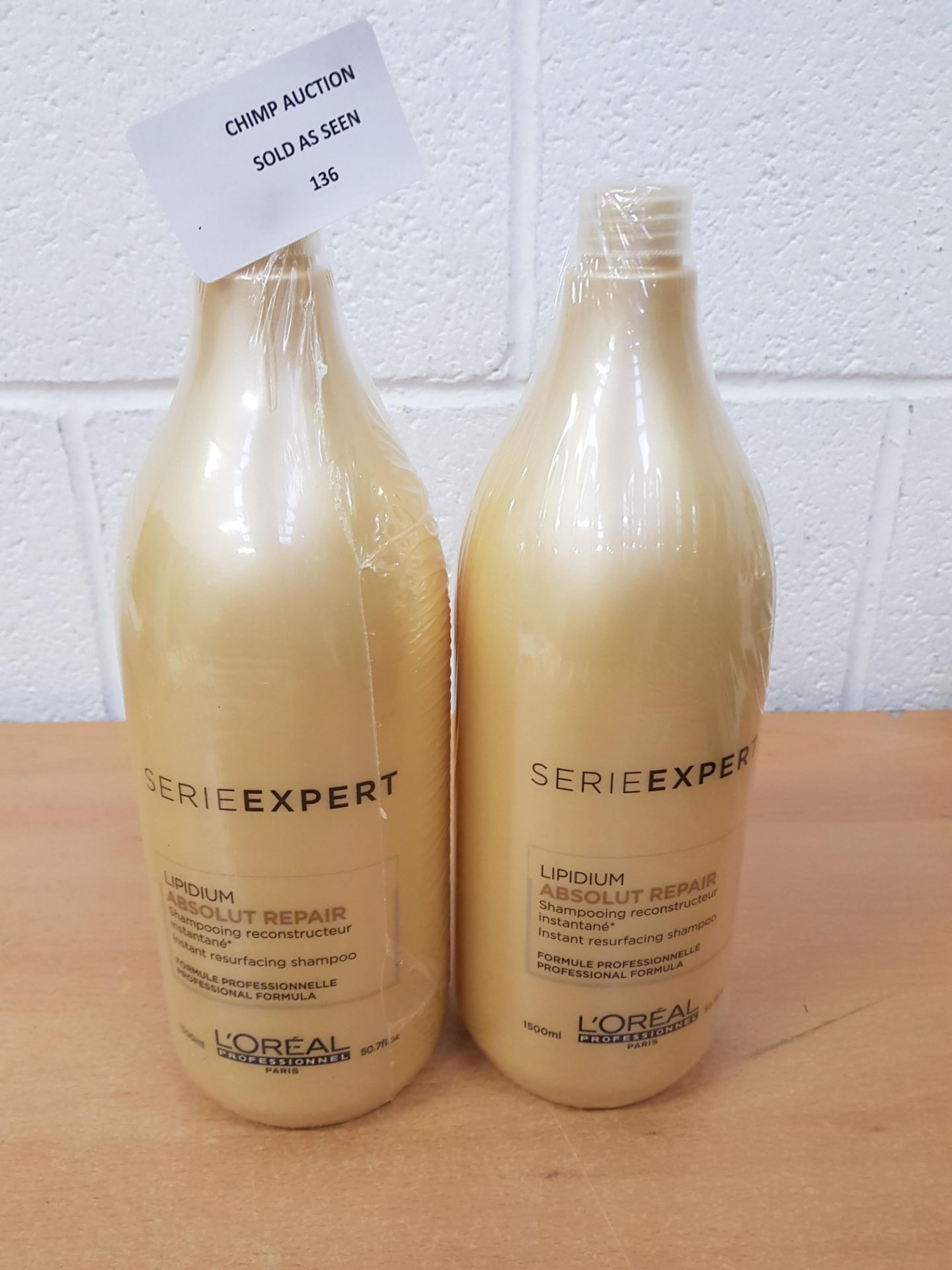 2X NEW L'Oreal Absolut Repair Lipidium Shampoo 1500ml RRP £60.