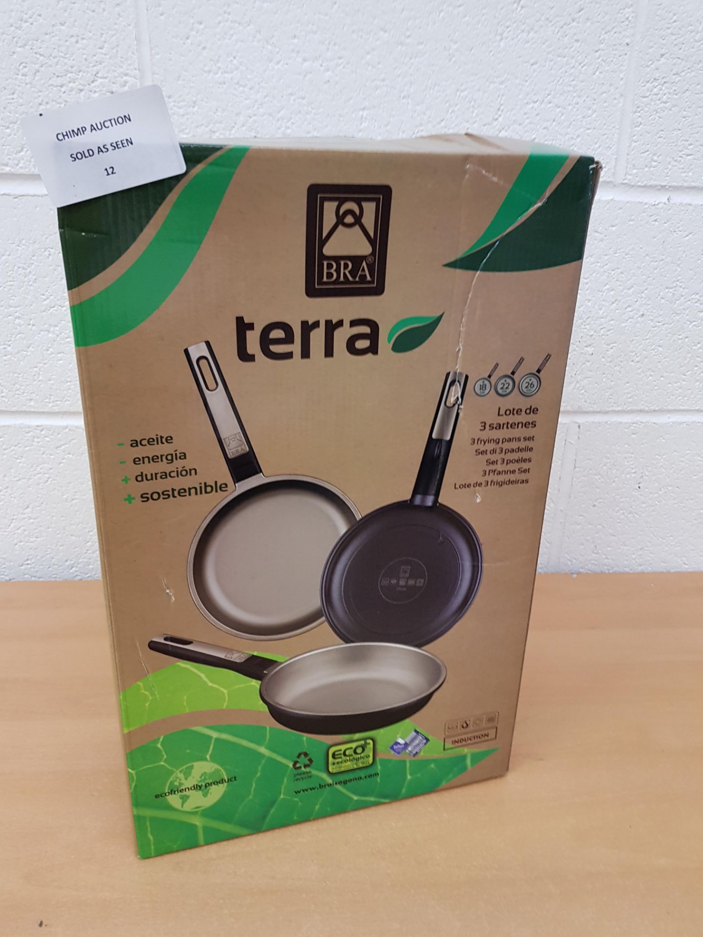 Brand new BRA Terra Non-Stick - Set of 3 Frying pans RRP £129.99