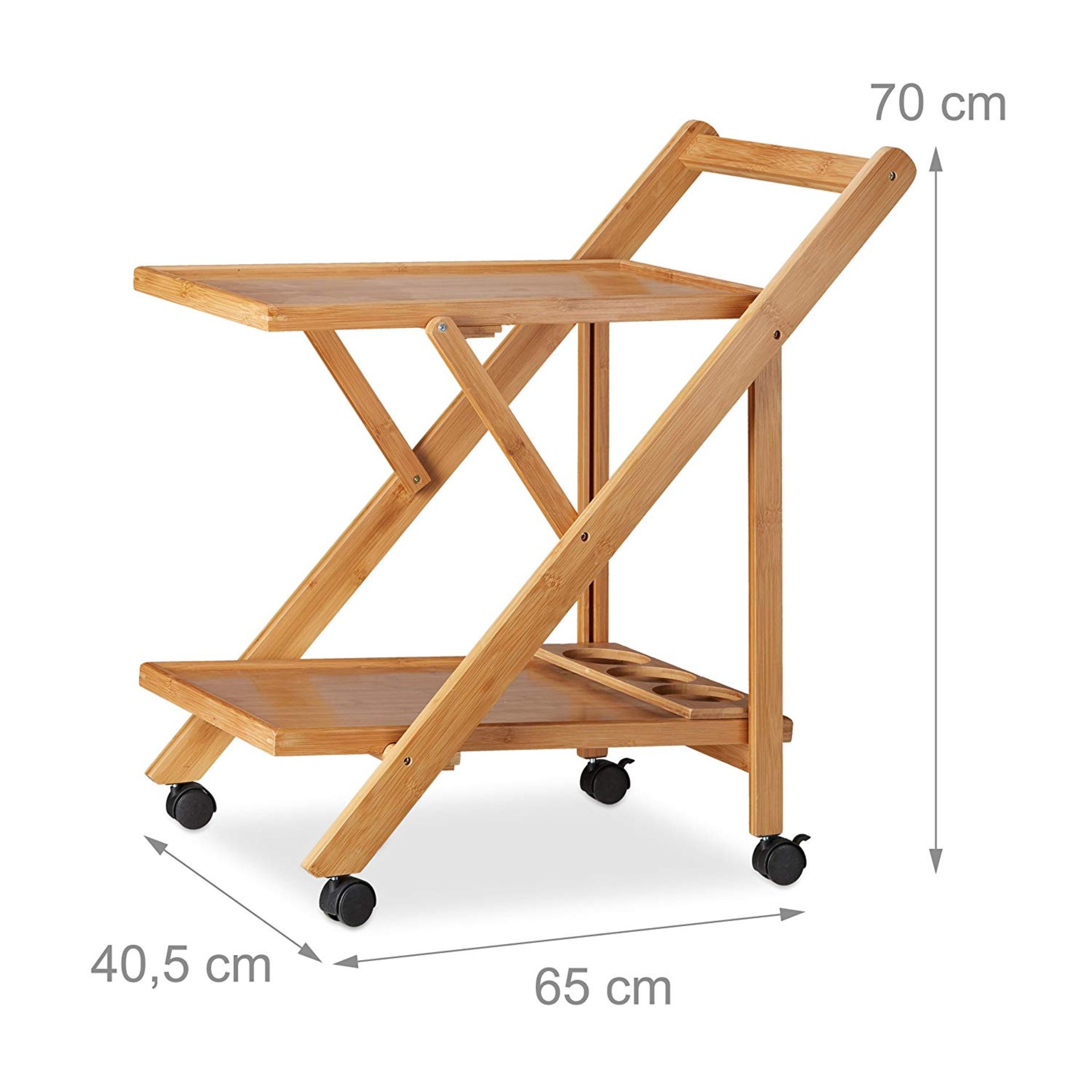 Relaxdays Bamboo Kitchen Trolley, Foldable Serving Cart RRP £69.99