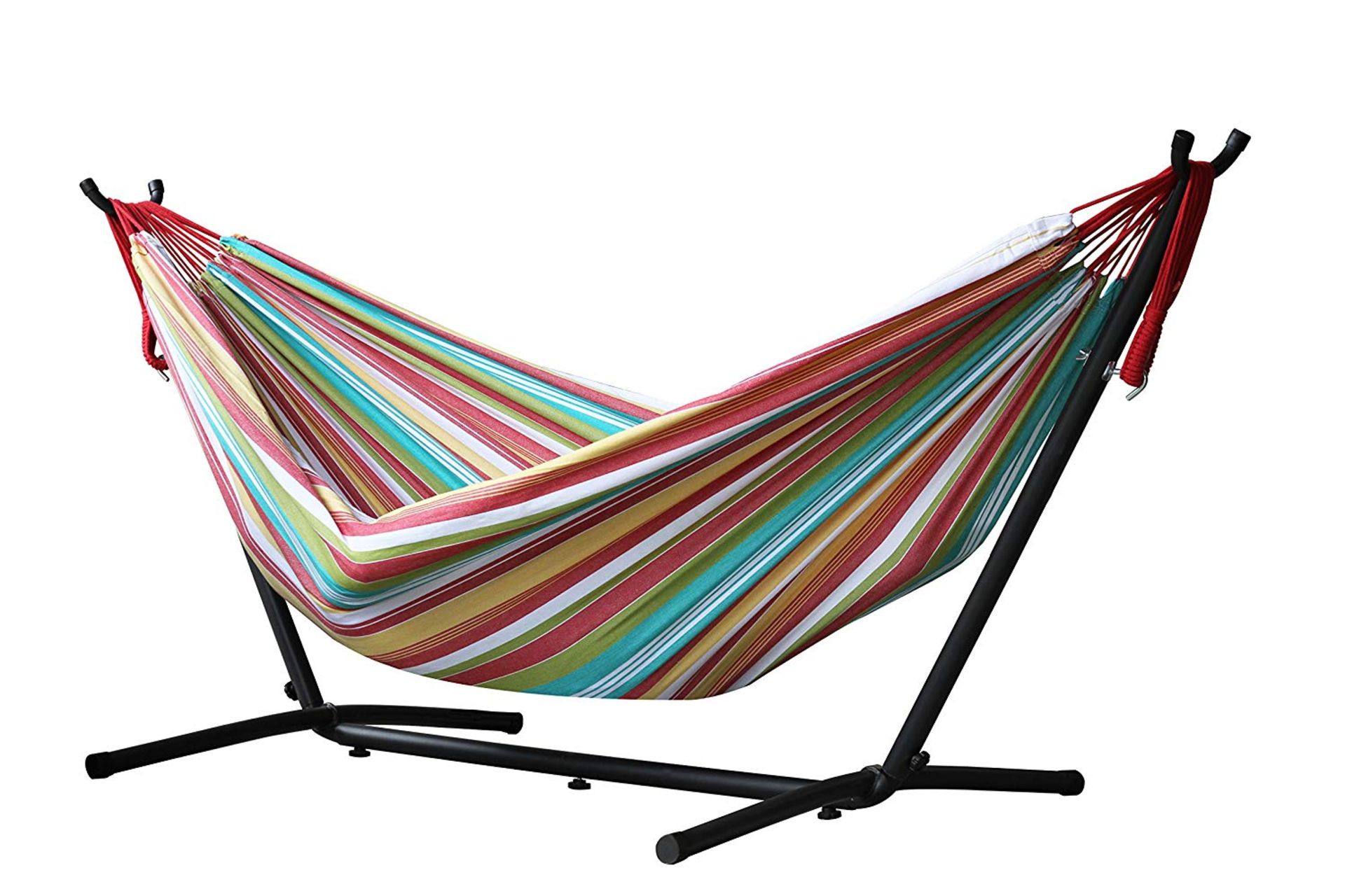 Vivere Double Cotton Hammock Space-Saving Steel Stand RRP £139.99