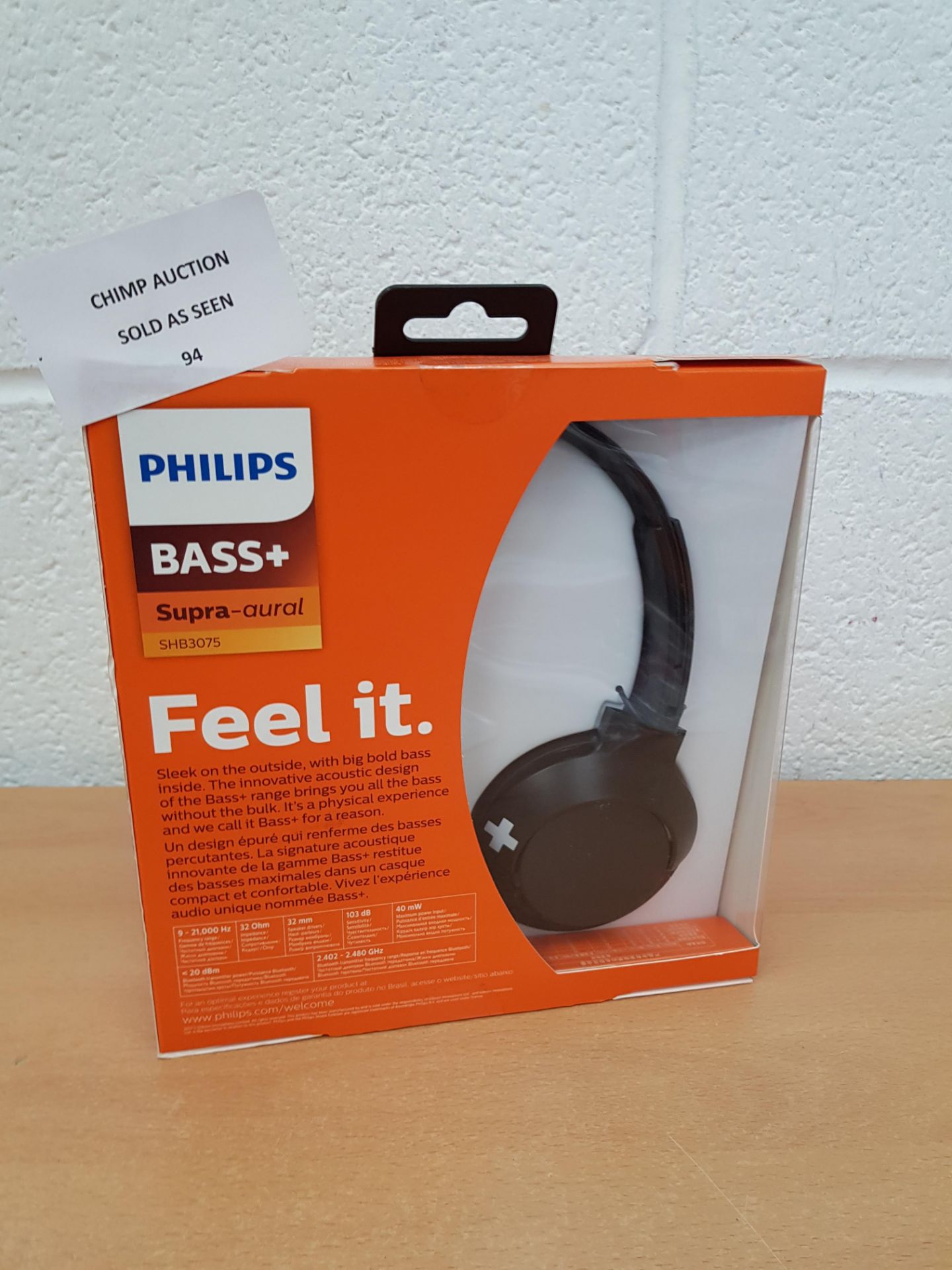 Philips SHB075 Shield Bass+ On-Ear Bluetooth Headphones