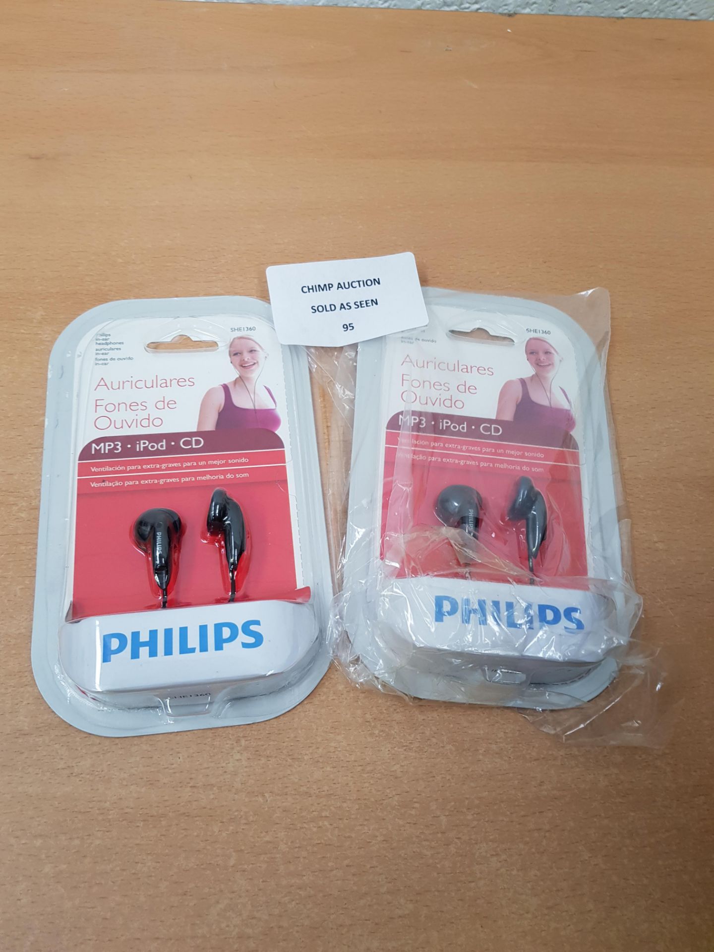 2x Philips SHE1360 Sports Earphones