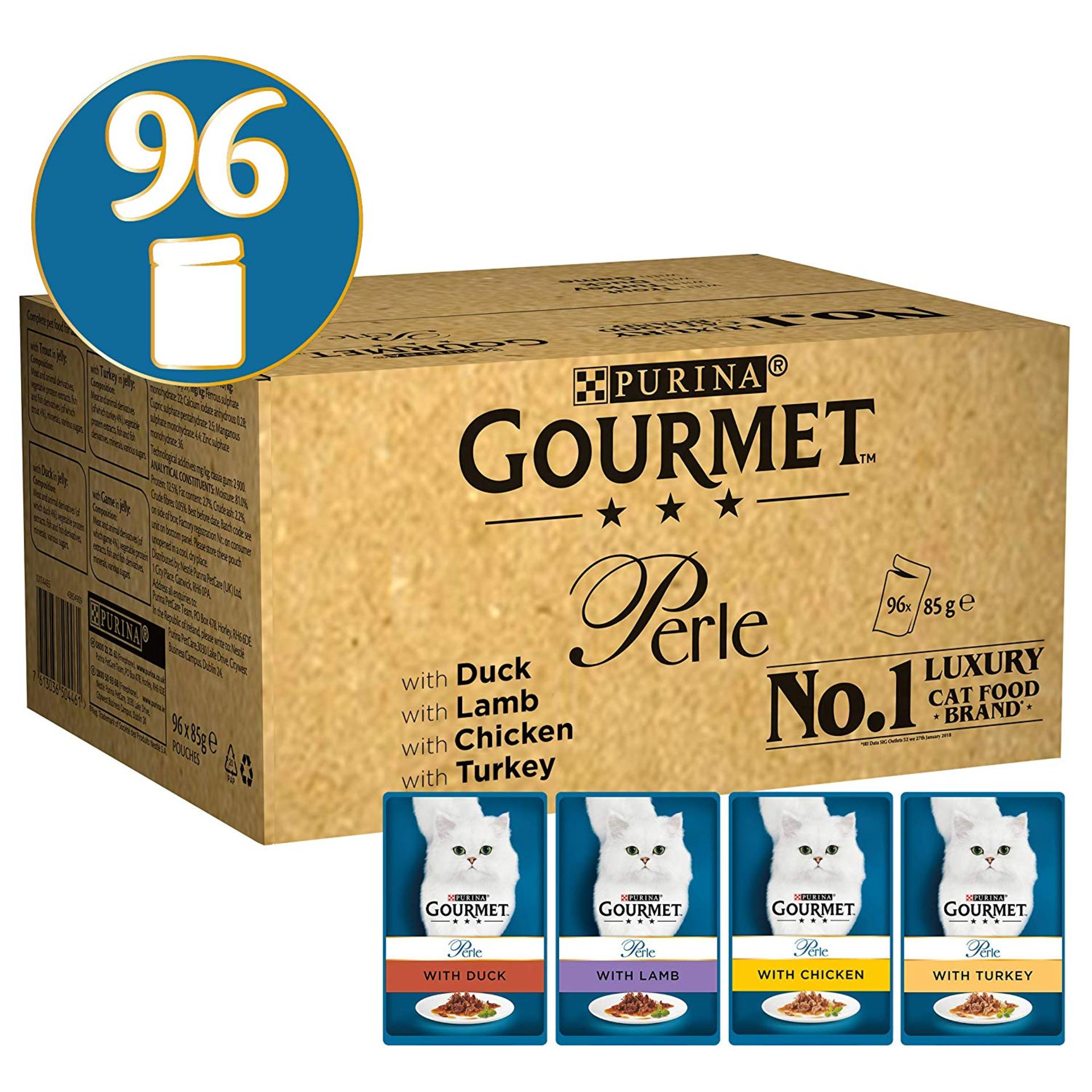 Brand new Gourmet Perle Chef's Country in Gravy, 96 x 85 g