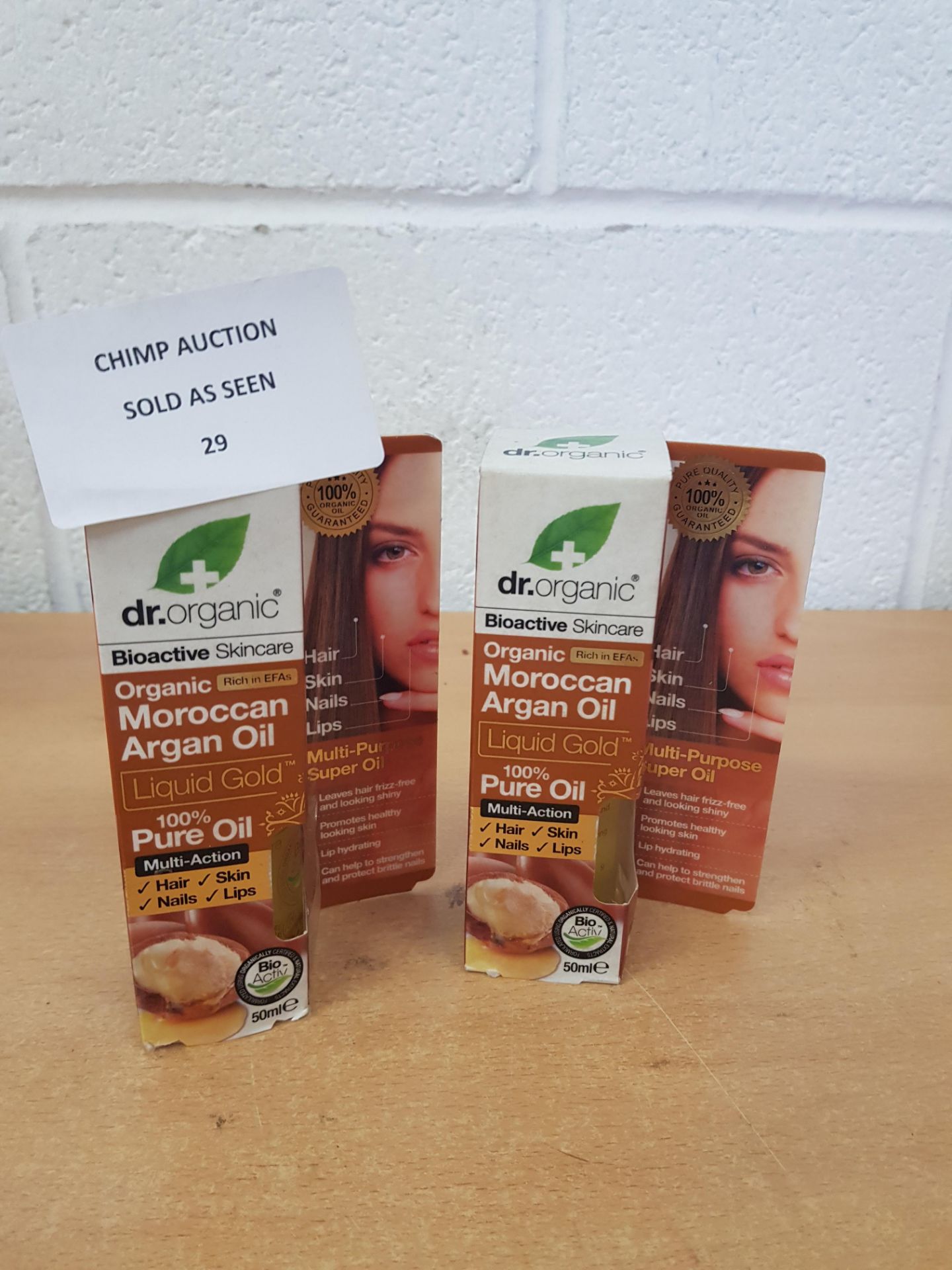 2X NEW Dr. Organic Argan Pure Oil 50 ml RRP £40 .