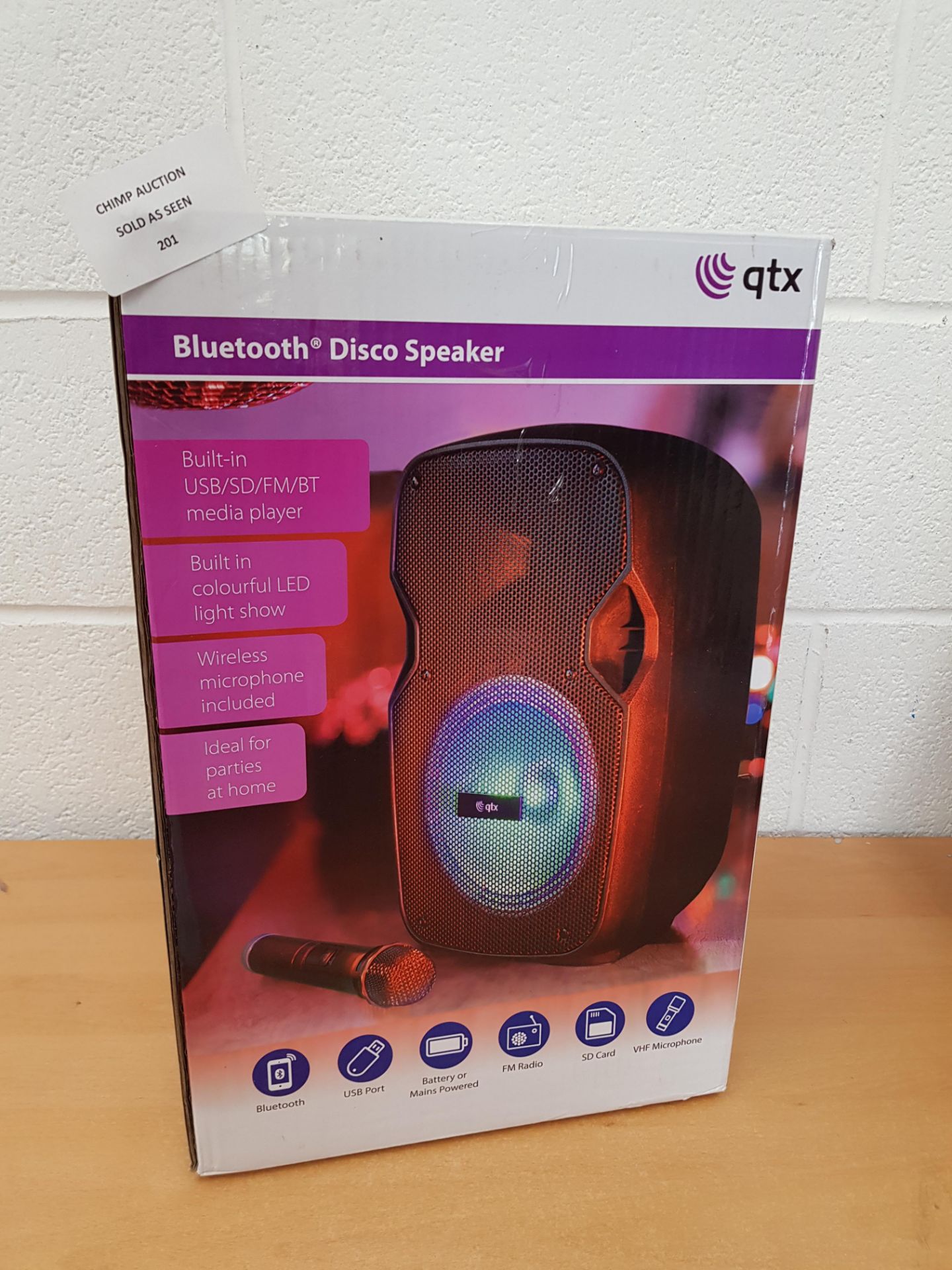 QTX Compact Portable PA Speaker 8" | Bluetooth System RRP £129.99
