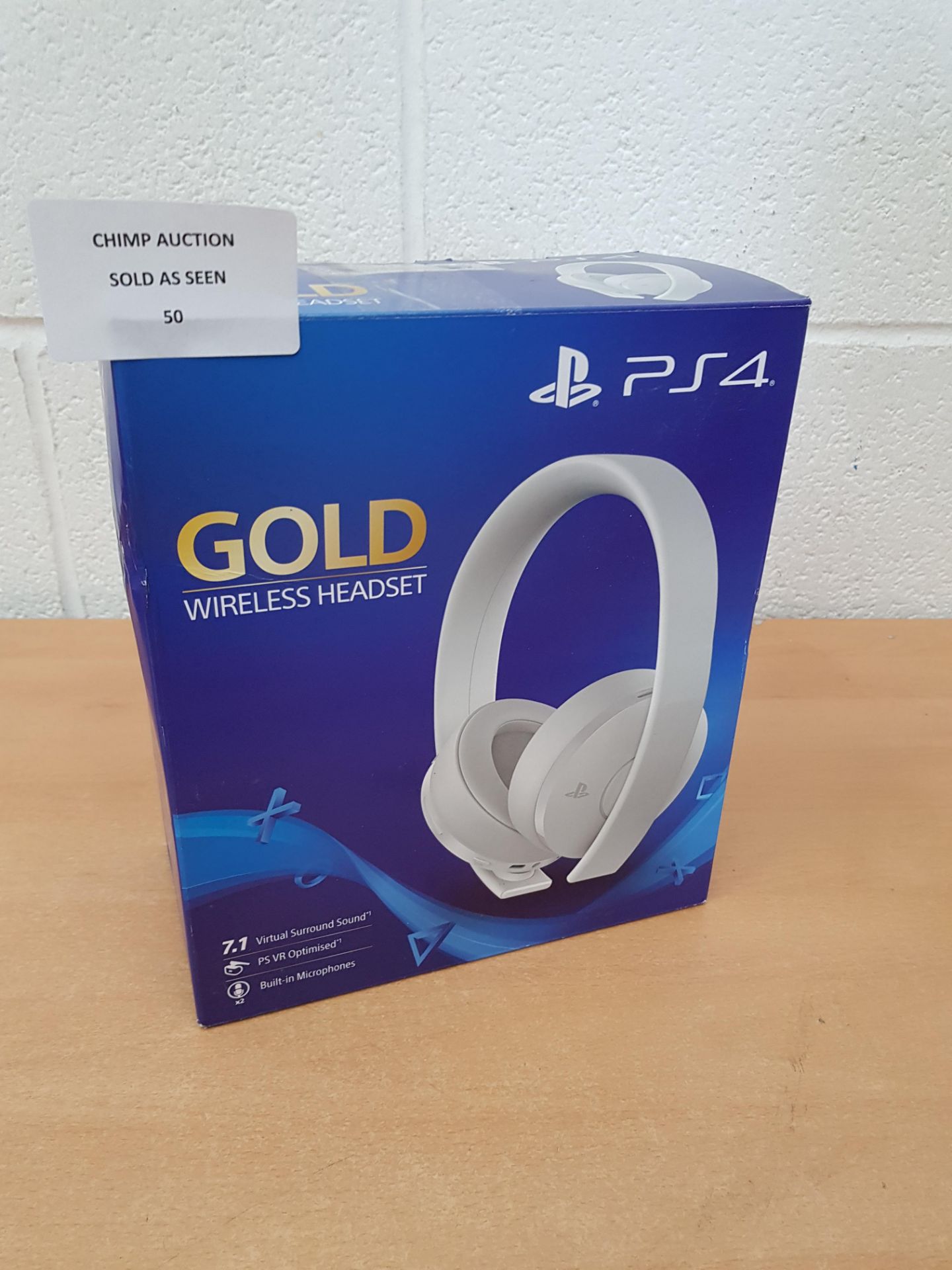 Sony Gold Wireless Headset 7.1 Virtual Sound (PS4) RRP £159.99.