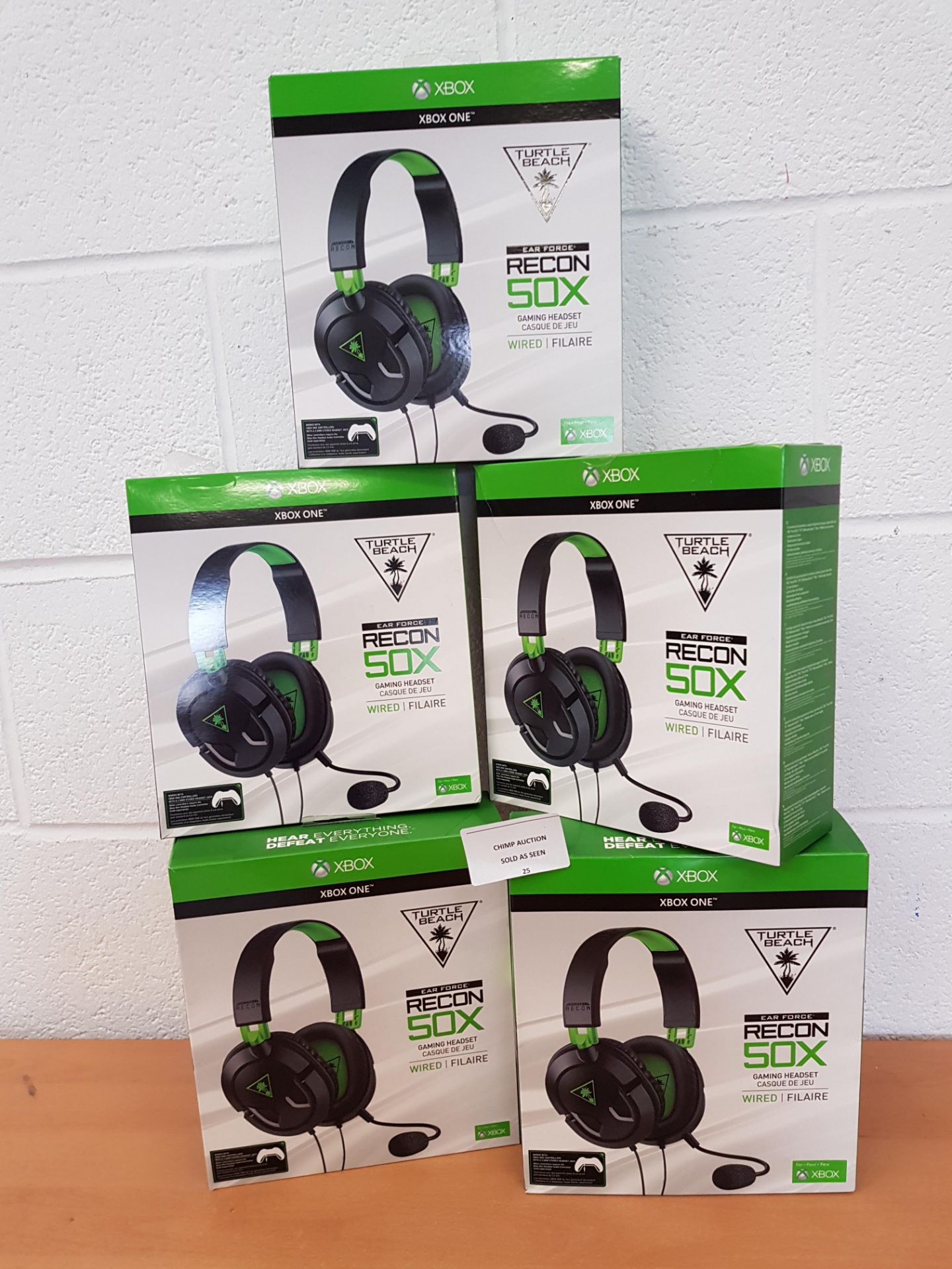 Joblot of 5X TurtleBeach Recon 50X Xbox One gaming headsets RRP £300.