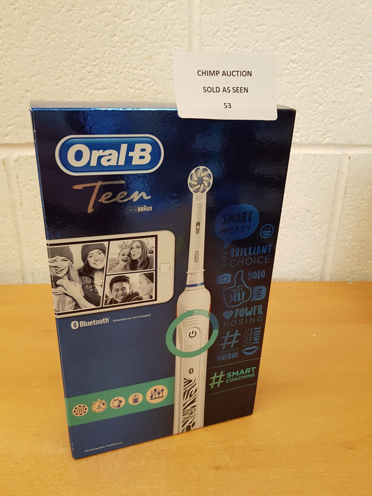 Oral-B Braun Teen White Bluetooth Electric Rechargeable Toothbrush RRP £79.99.