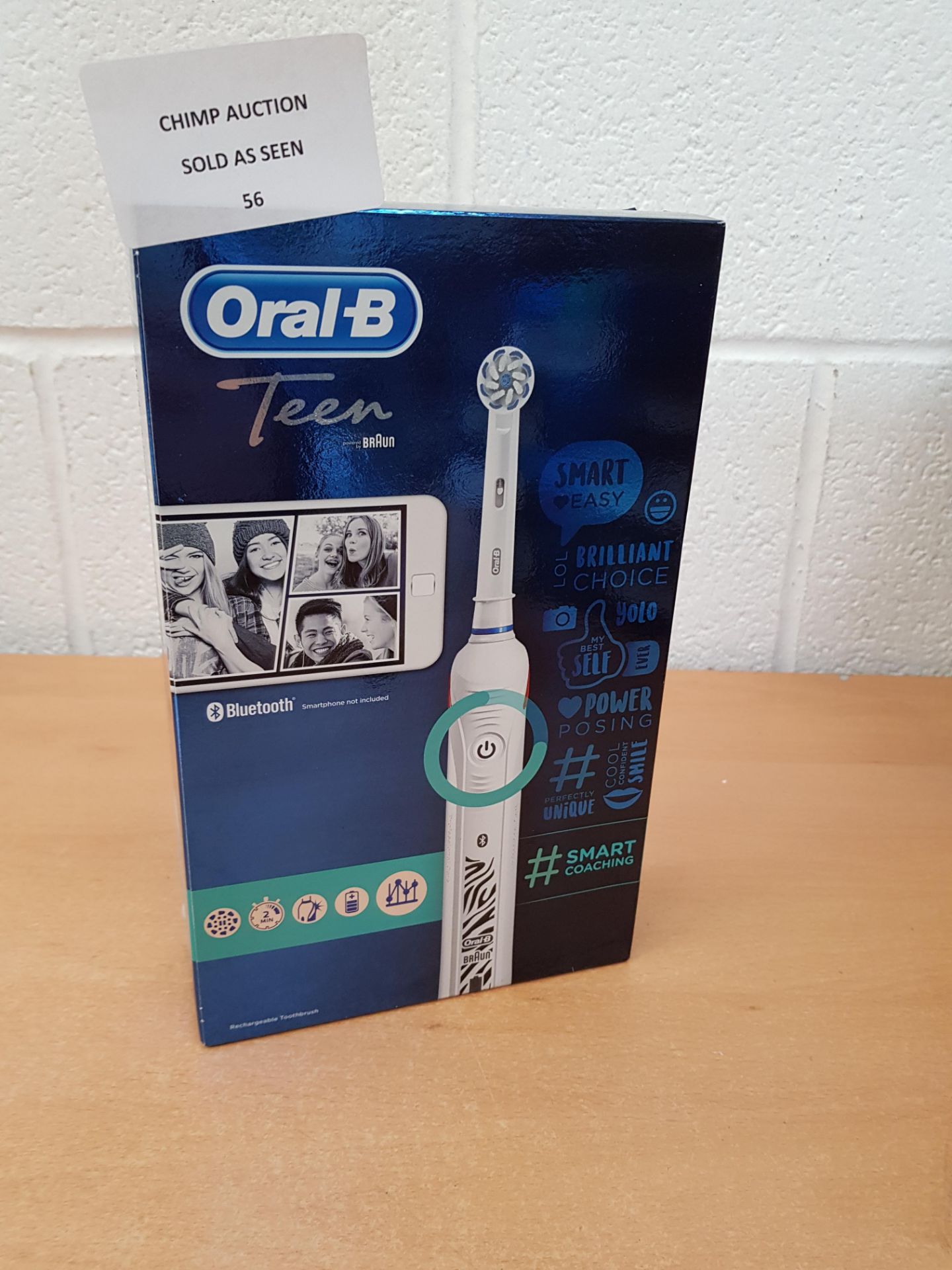 Oral-B Braun Teen White Bluetooth Electric Rechargeable Toothbrush RRP £79.99.