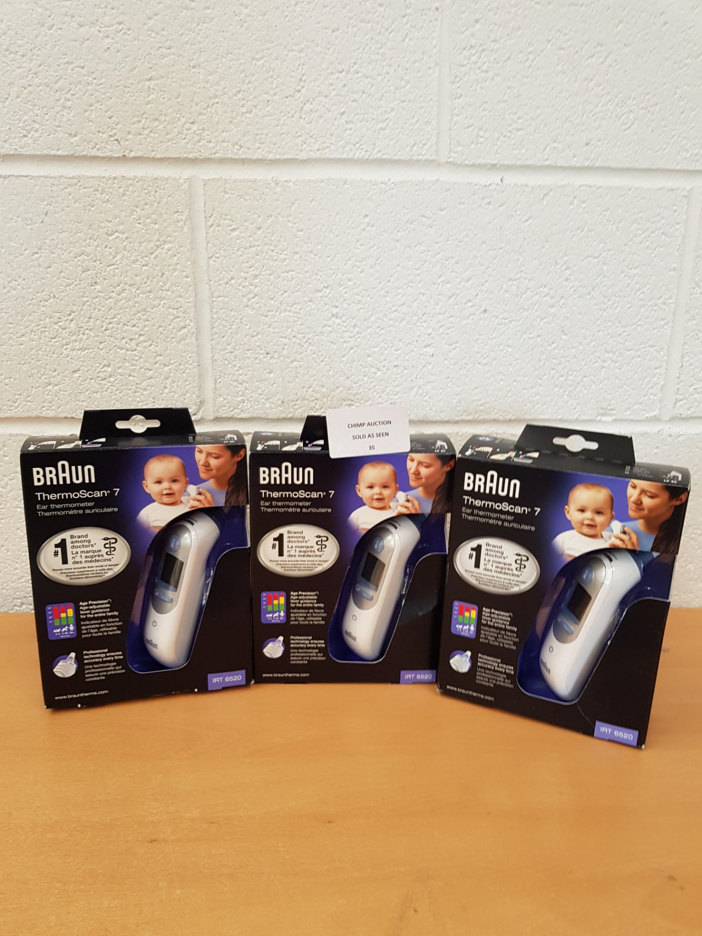 Joblot of 3X Braun Thermoscan 7 IRT 6520 Thermometers RRP Value £165.