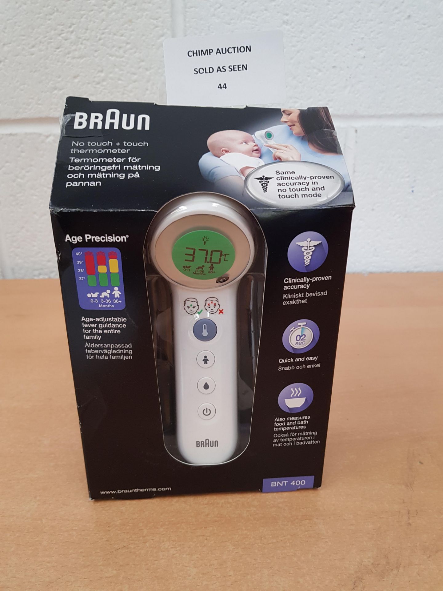 Braun BNT 400 Wireless + Touch Thermometer with Age Precision RRP £69.99