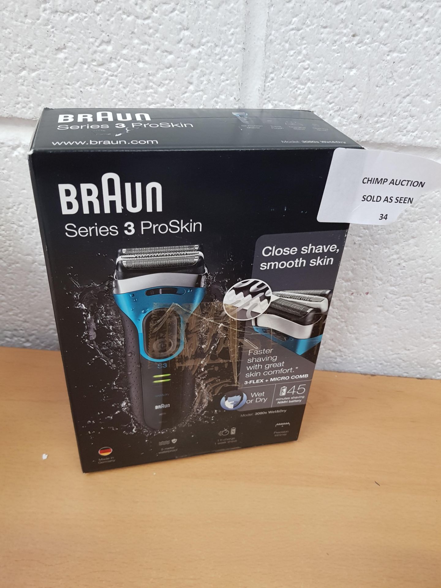 Braun Series 3 ProSkin 3080s Electric Shaver RRP £149.99.