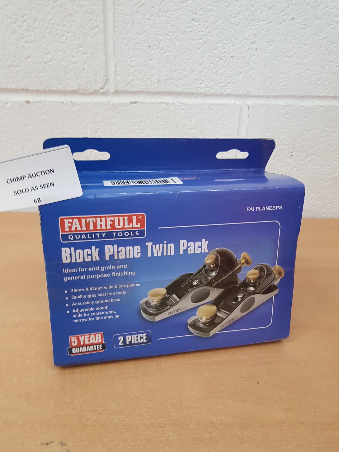 Faithfull 9.1/2-inch/ 60.1/2-inch Block Planes in Wooden Box