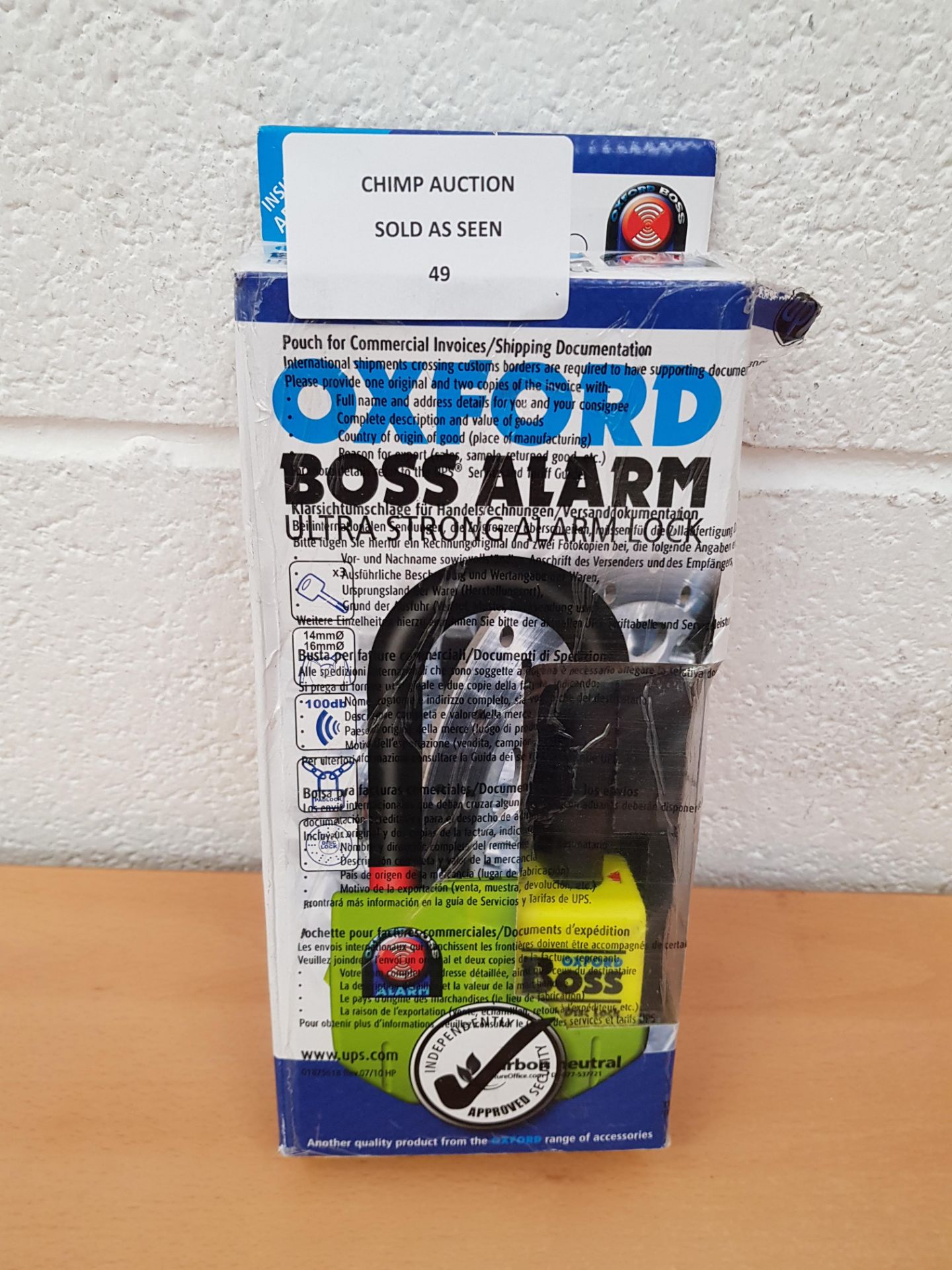 Oxford Boss Alarm Ultra Strong Alarm Lock RRP £79.99