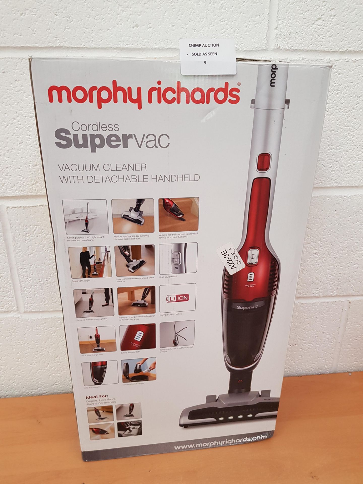 Morphy Richards Supervac 2-in-1 Cordless Vacuum Cleaner 21.6v 732102 RRP £149.99