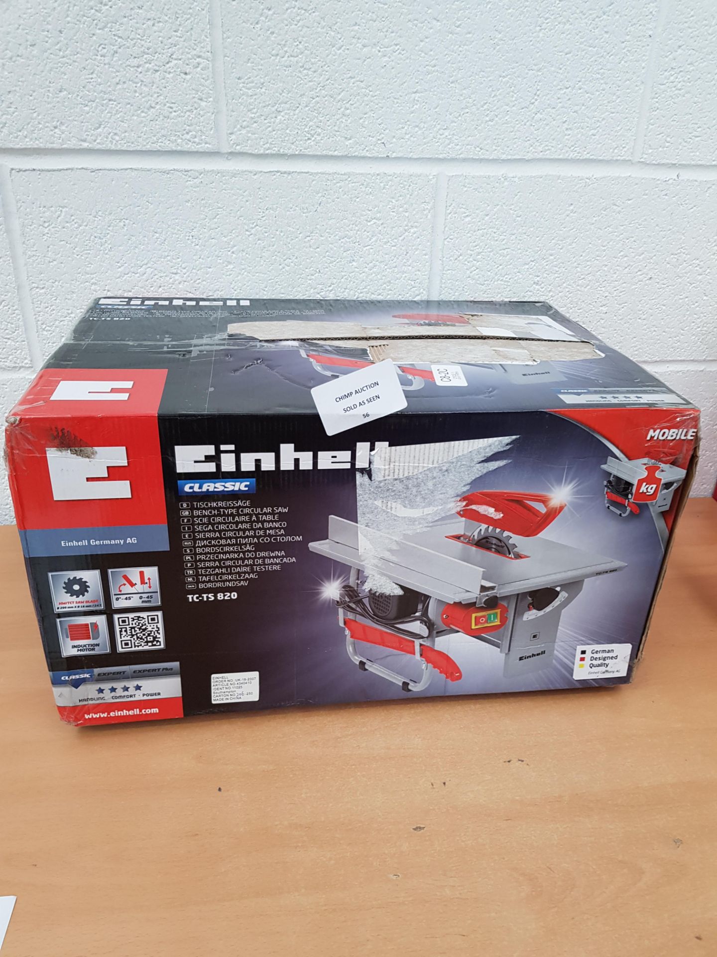 Einhell UK TC-TS 820 800 W Table Saw with Carbide Tipped Blade