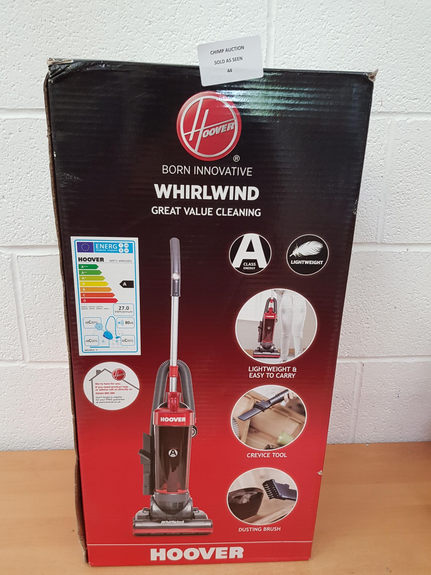 Hoover Whirlwind Bagless Upright Vacuum Cleaner, [WR71WR01] RRP £119.99