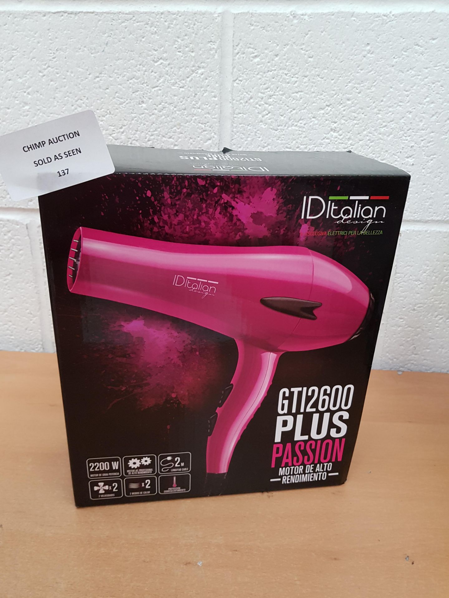 Brand new Iditalian GTI2600 Plus Passion Hair Dryer